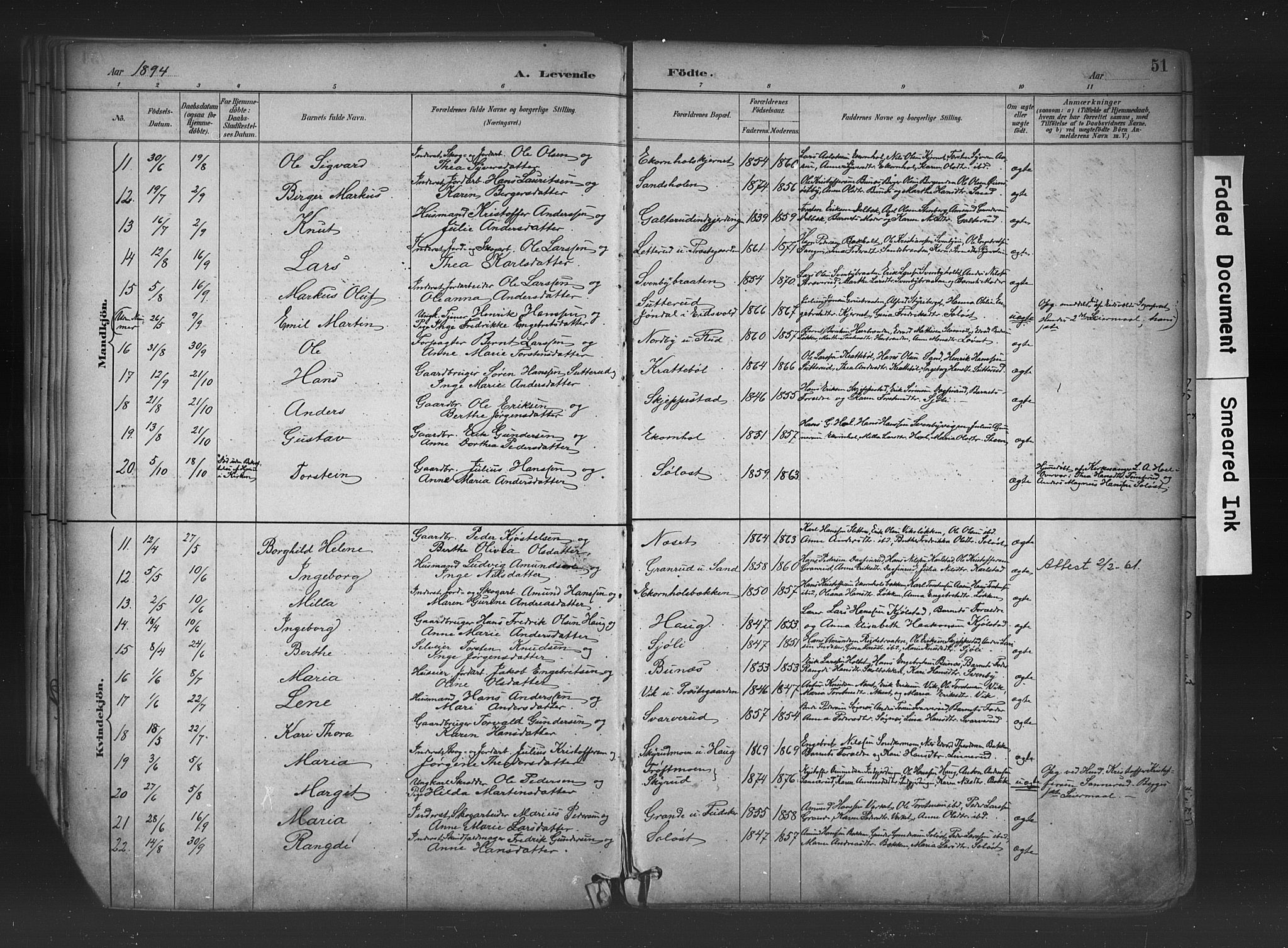 Nord-Odal prestekontor, AV/SAH-PREST-032/H/Ha/Haa/L0006: Ministerialbok nr. 6, 1886-1901, s. 51