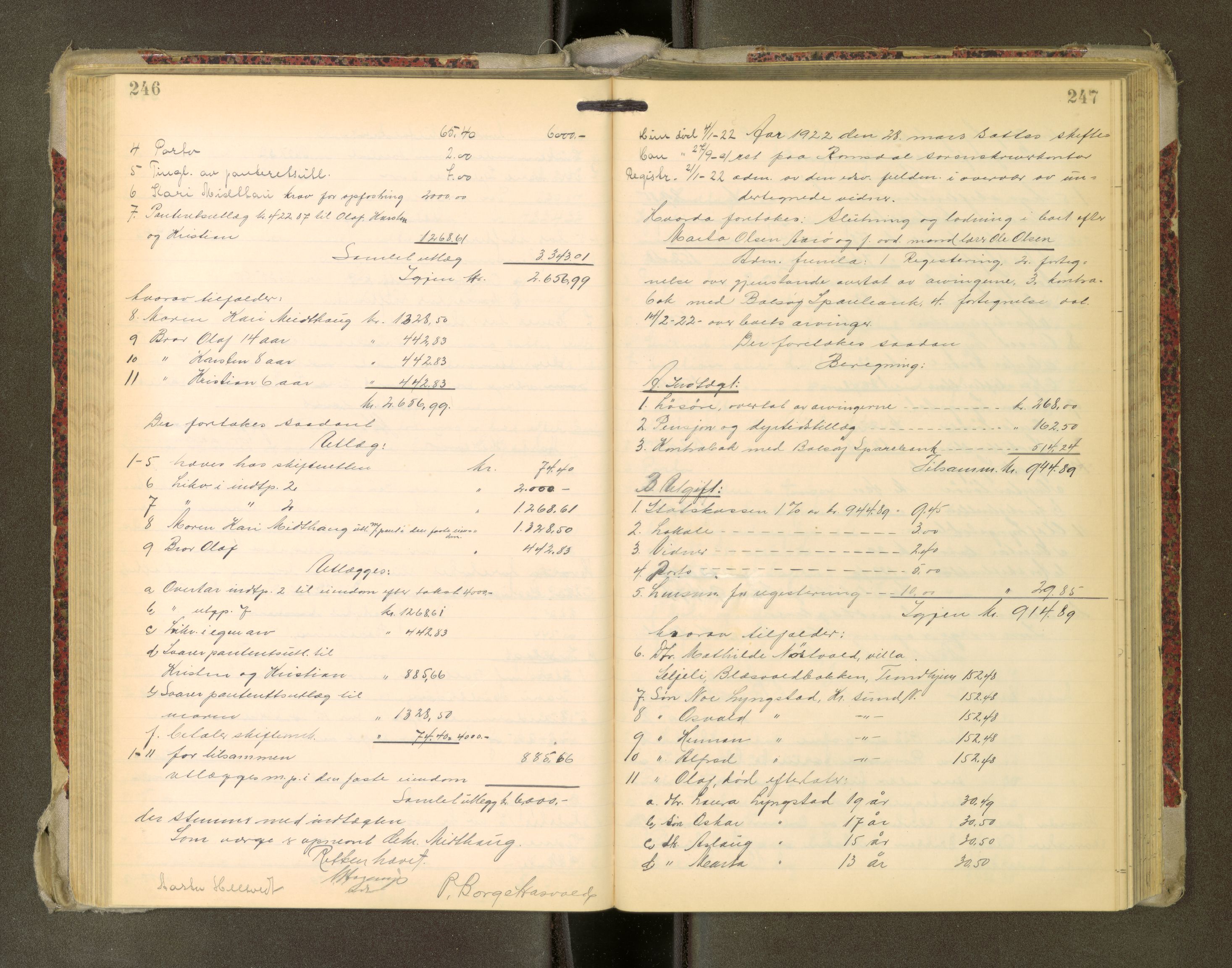 Romsdal sorenskriveri, AV/SAT-A-4149/1/3/3A/L0022: Skifteutlodnings Protokoll, 1920-1924, s. 246-247