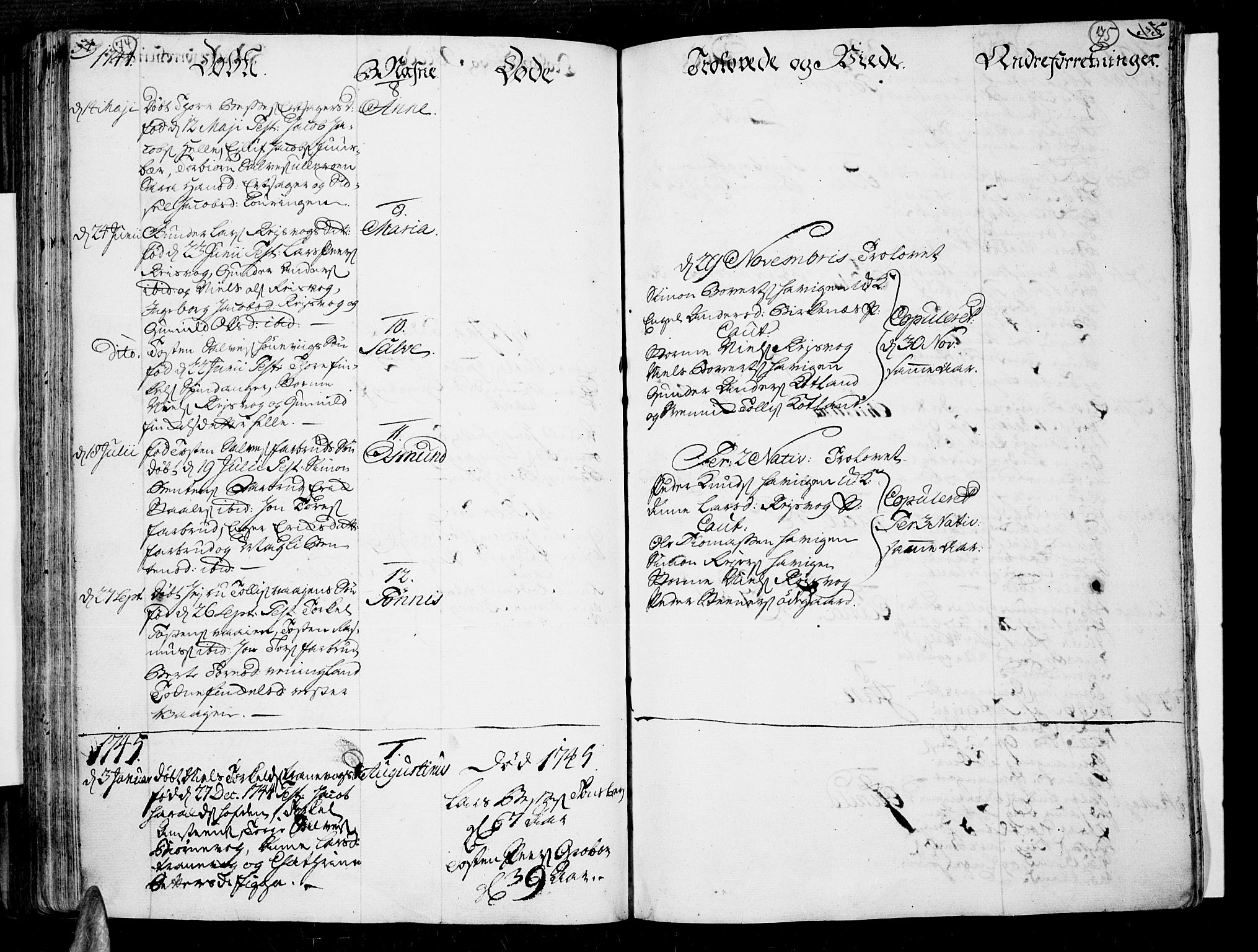 Lista sokneprestkontor, AV/SAK-1111-0027/F/Fa/L0002: Ministerialbok nr. A 2 /3, 1726-1751, s. 74-75