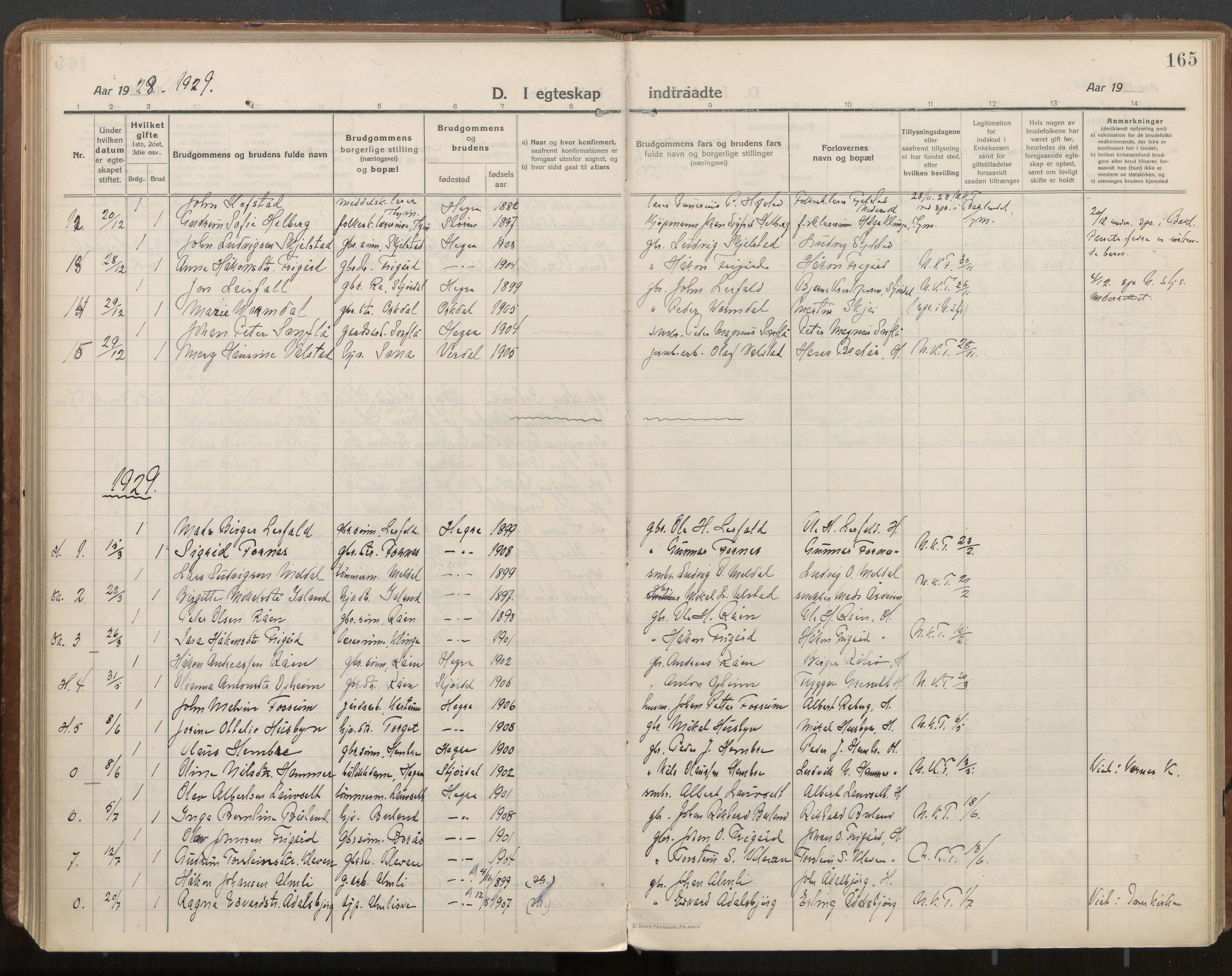 Ministerialprotokoller, klokkerbøker og fødselsregistre - Nord-Trøndelag, AV/SAT-A-1458/703/L0037: Ministerialbok nr. 703A10, 1915-1932, s. 165