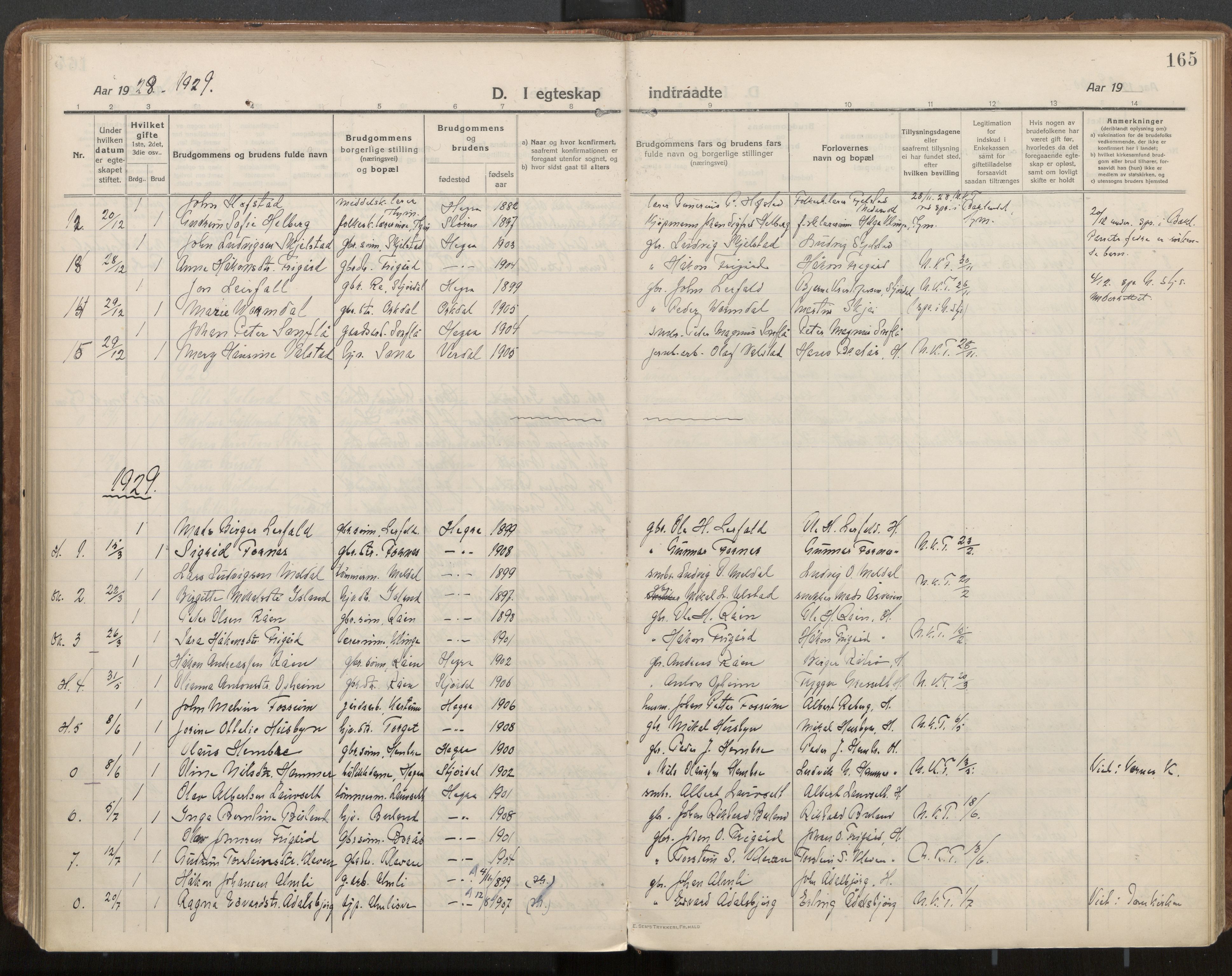 Ministerialprotokoller, klokkerbøker og fødselsregistre - Nord-Trøndelag, SAT/A-1458/703/L0037: Ministerialbok nr. 703A10, 1915-1932, s. 165