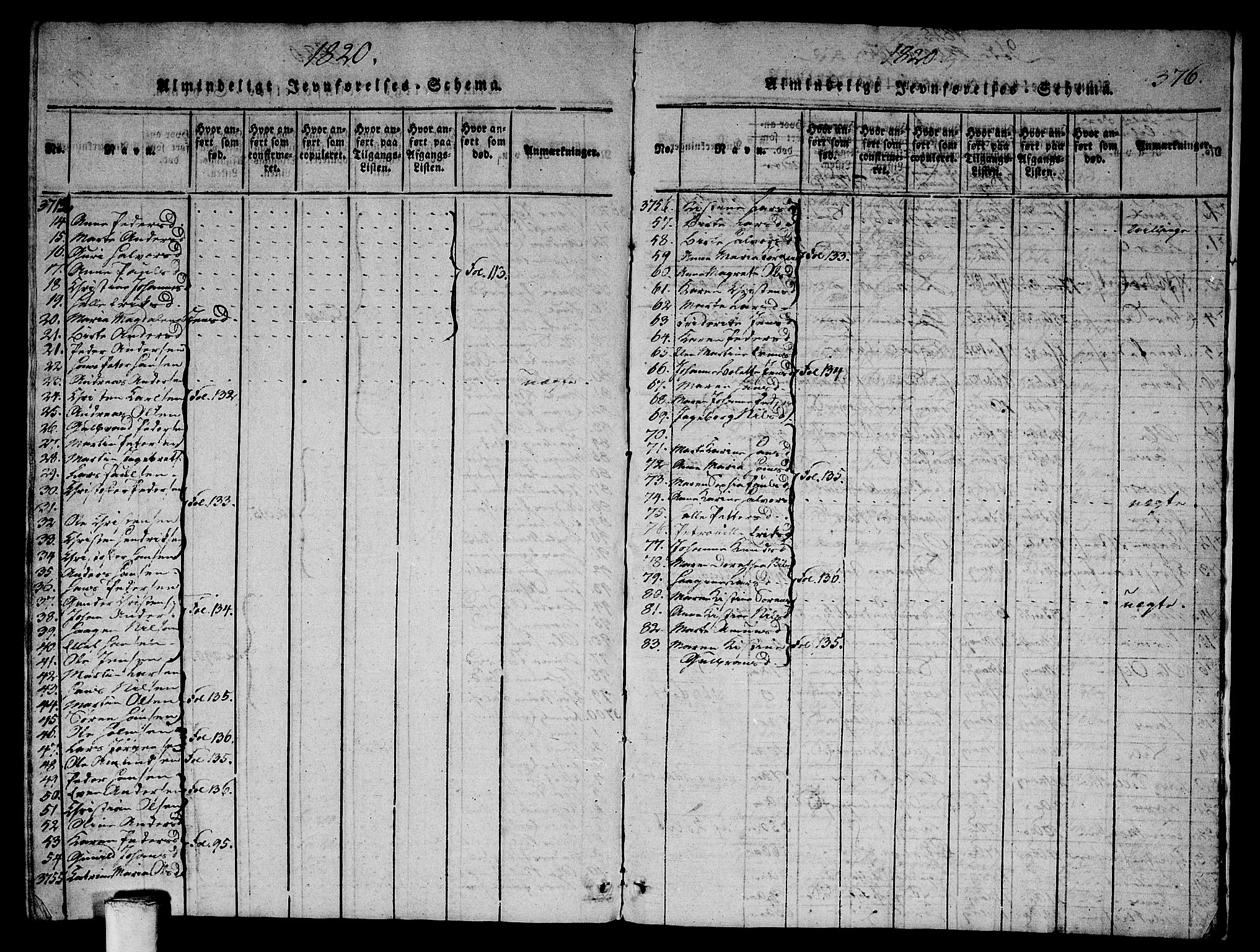 Asker prestekontor Kirkebøker, AV/SAO-A-10256a/G/Ga/L0001: Klokkerbok nr. I 1, 1814-1830, s. 376