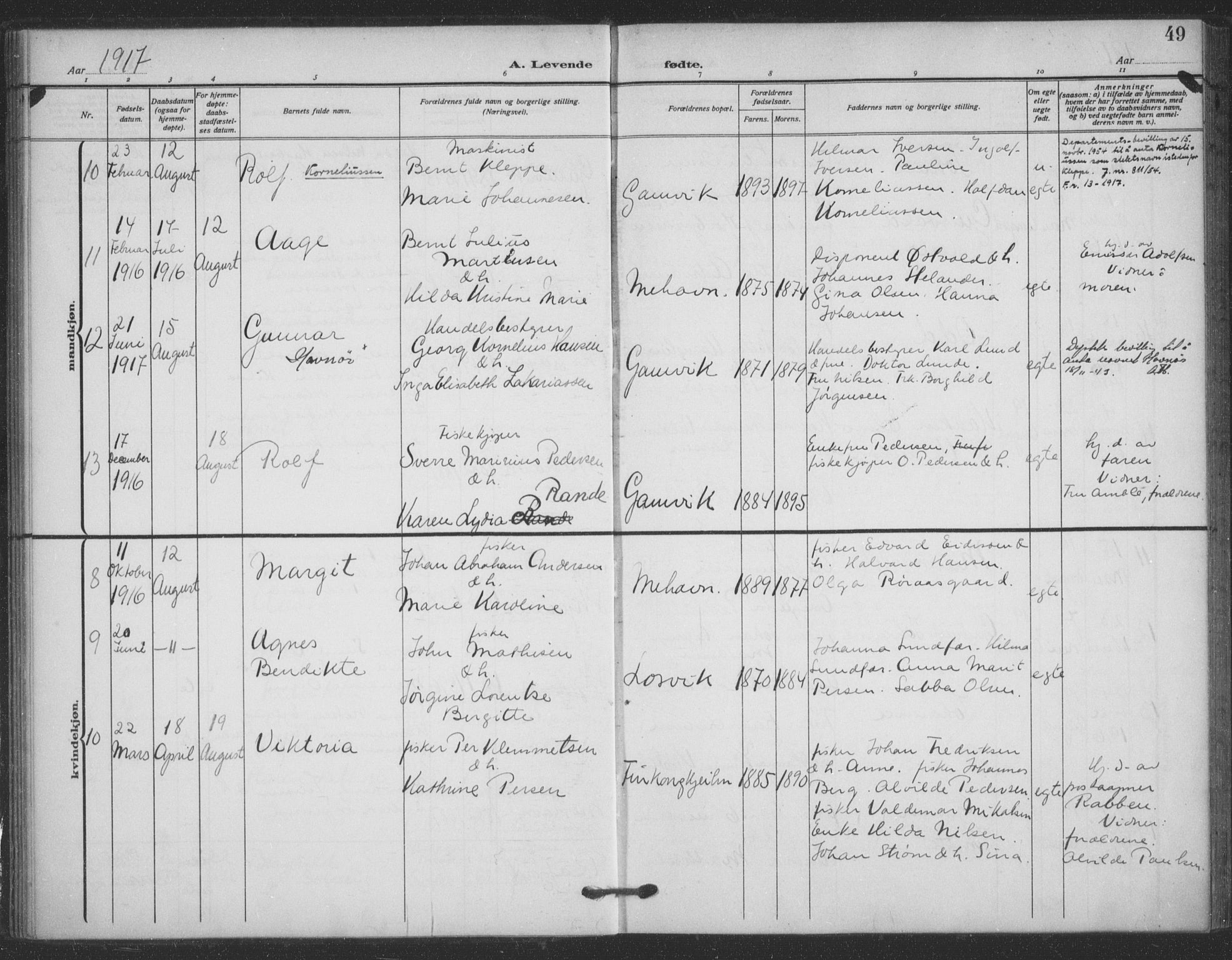 Tana sokneprestkontor, AV/SATØ-S-1334/H/Ha/L0008kirke: Ministerialbok nr. 8, 1908-1920, s. 49