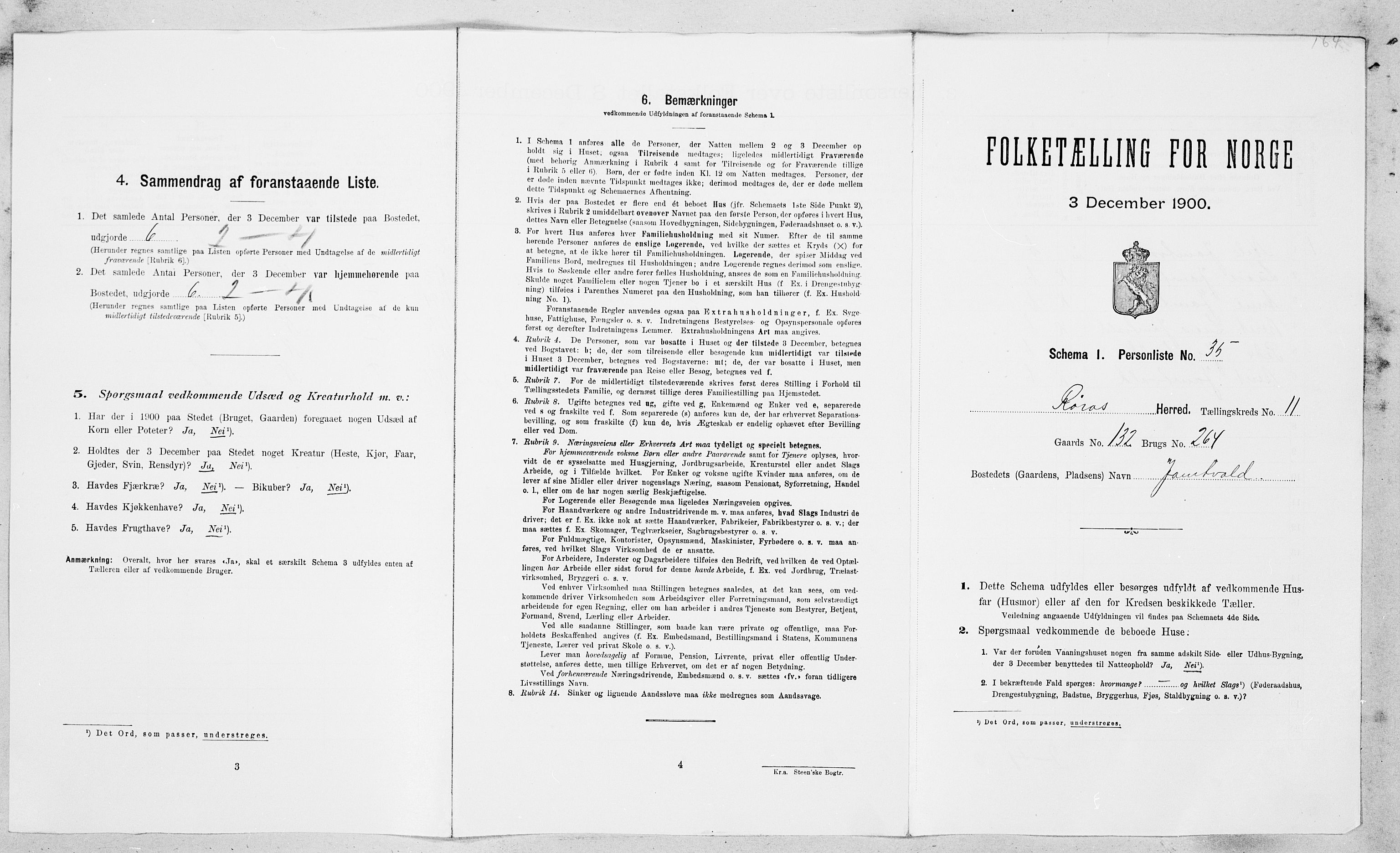 SAT, Folketelling 1900 for 1640 Røros herred, 1900, s. 1213