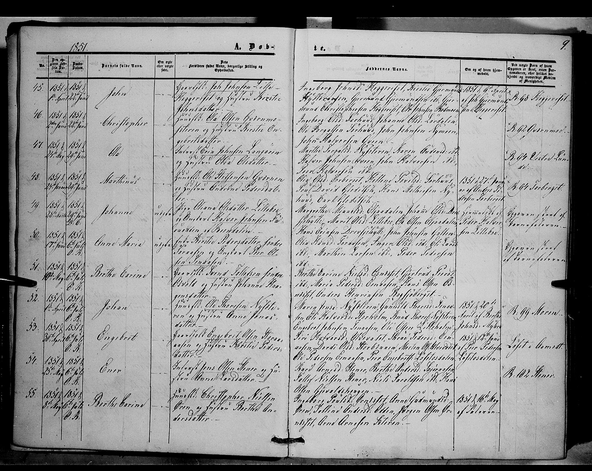 Trysil prestekontor, AV/SAH-PREST-046/H/Ha/Haa/L0005: Ministerialbok nr. 5, 1851-1865, s. 9