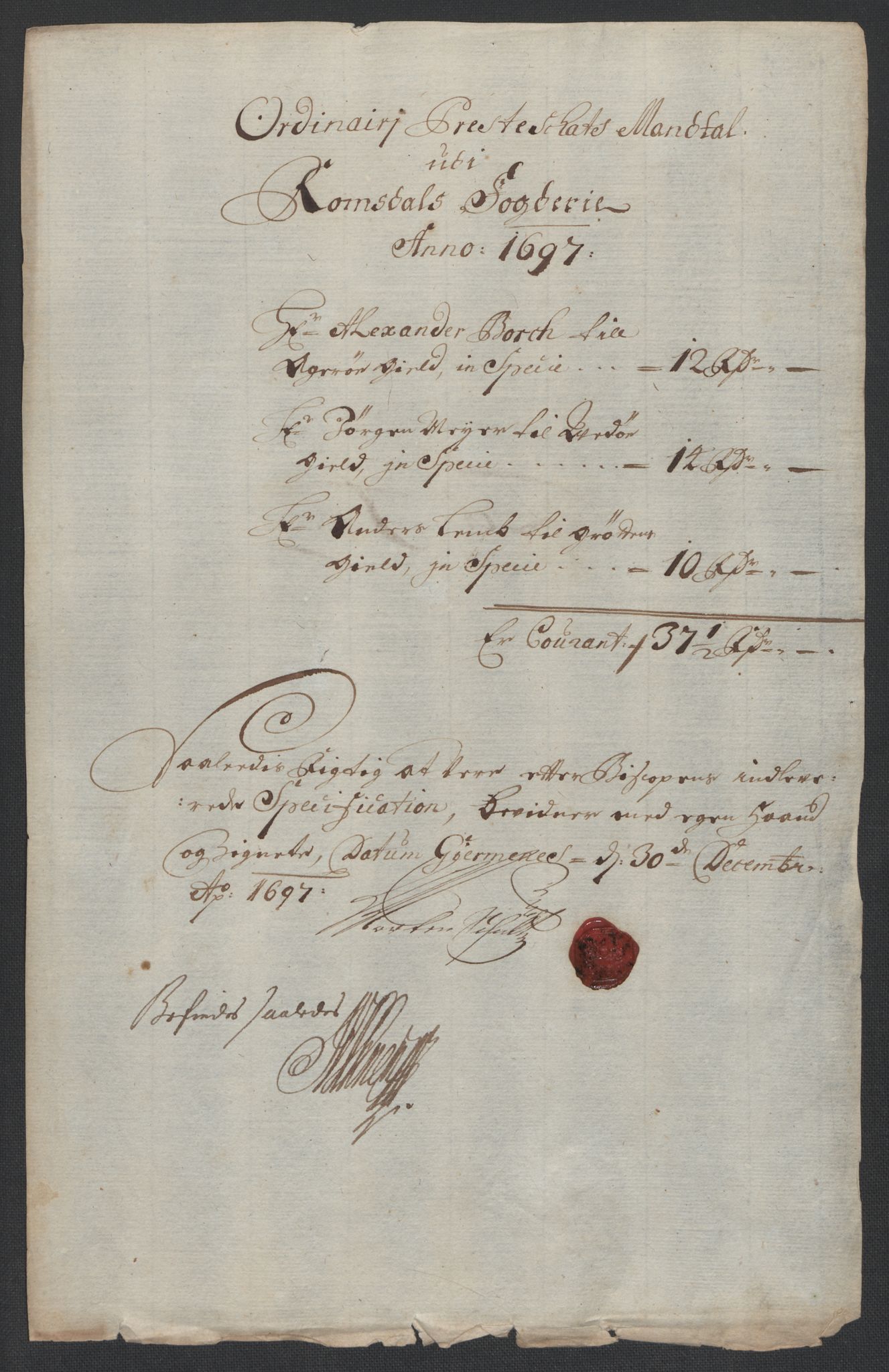 Rentekammeret inntil 1814, Reviderte regnskaper, Fogderegnskap, AV/RA-EA-4092/R55/L3653: Fogderegnskap Romsdal, 1697-1698, s. 100