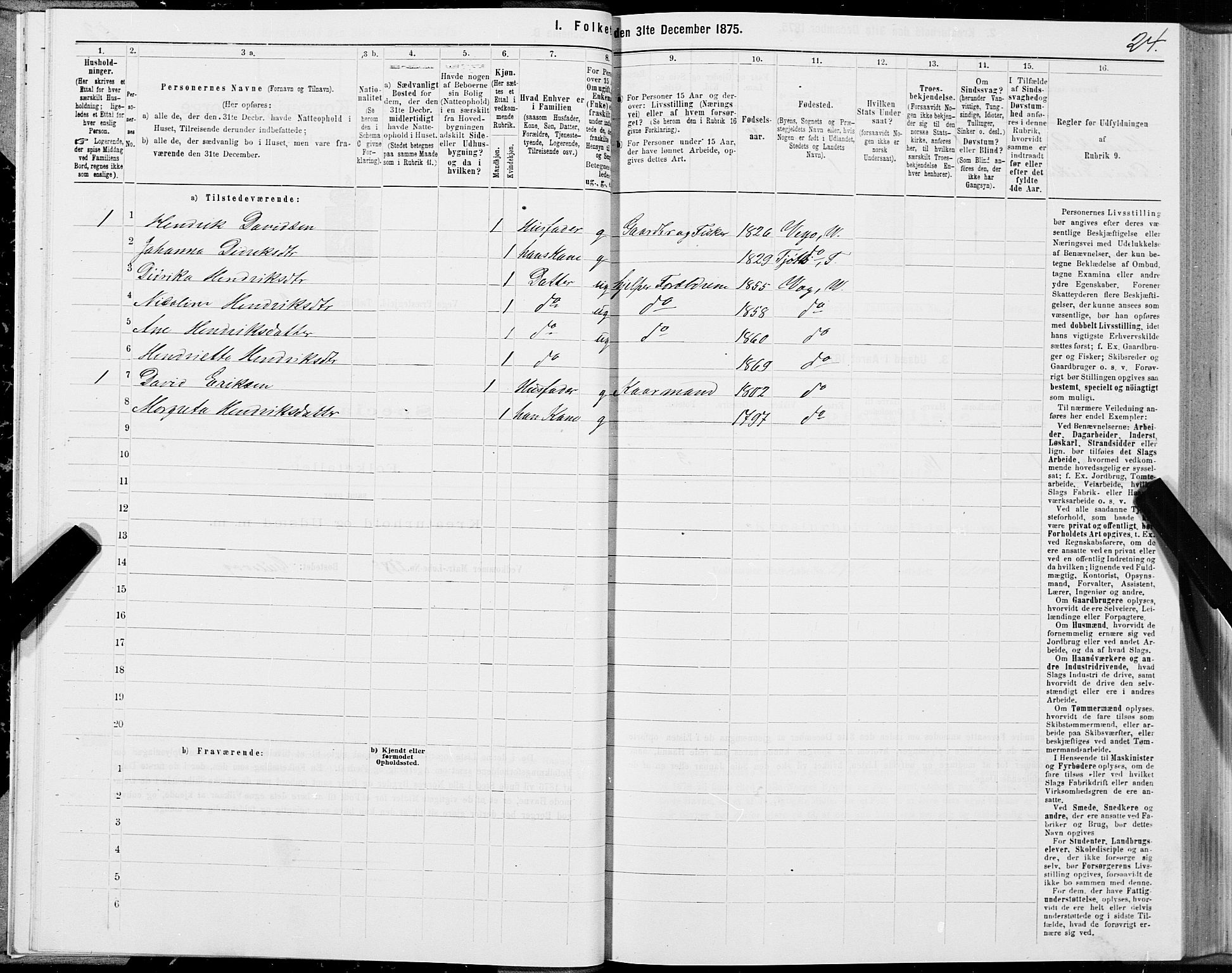 SAT, Folketelling 1875 for 1815P Vega prestegjeld, 1875, s. 2024