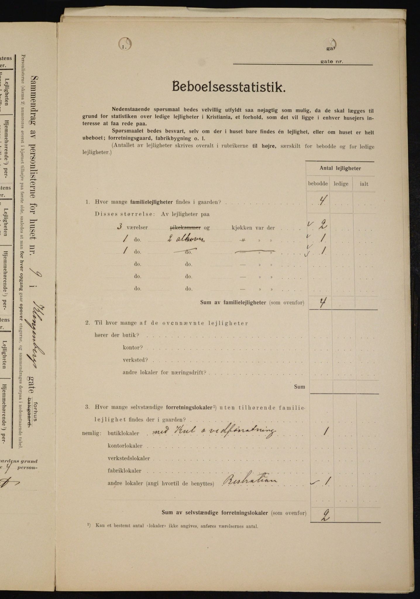 OBA, Kommunal folketelling 1.2.1909 for Kristiania kjøpstad, 1909, s. 47567