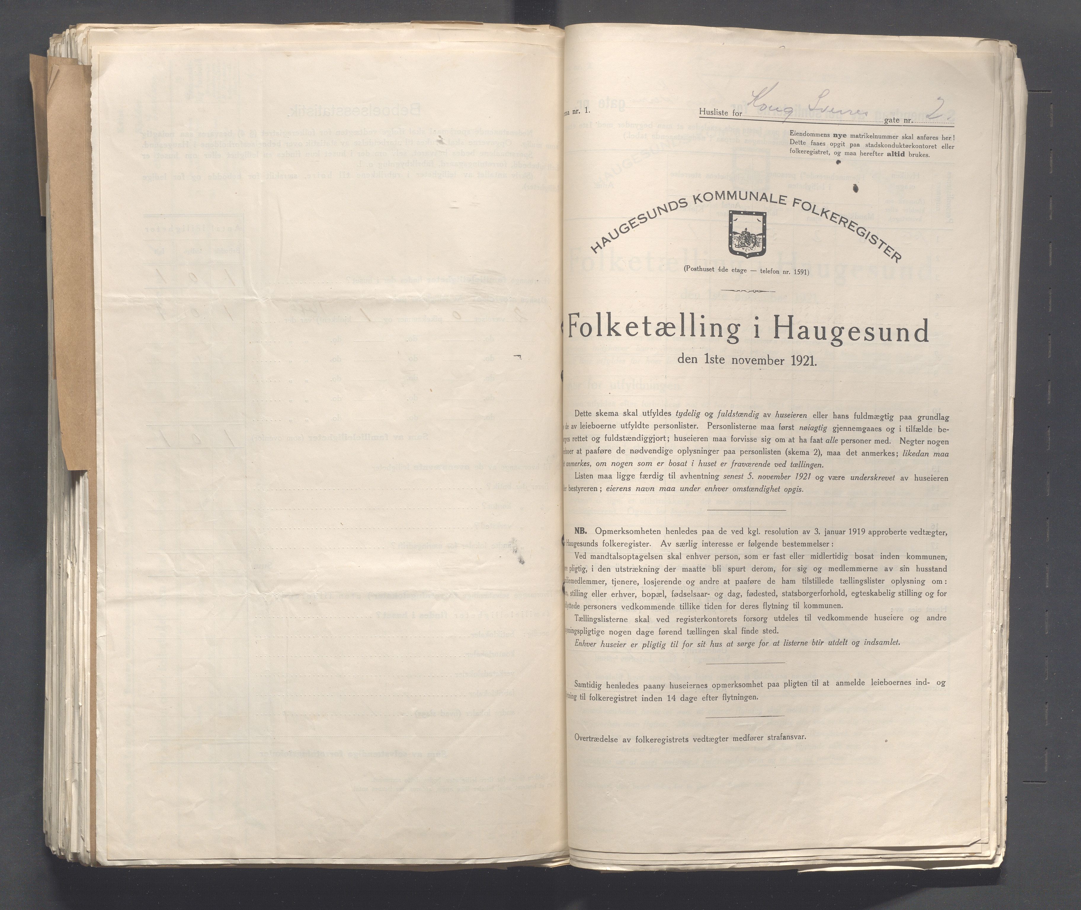 IKAR, Kommunal folketelling 1.11.1921 for Haugesund, 1921, s. 2960