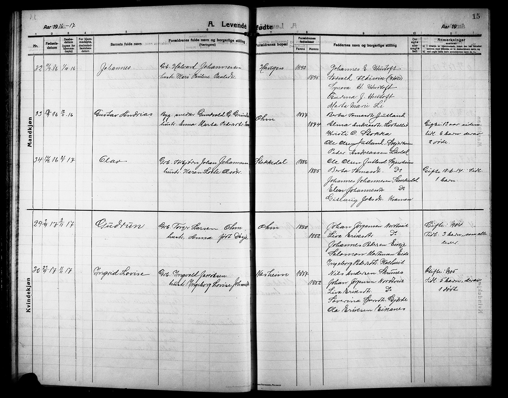Skjold sokneprestkontor, AV/SAST-A-101847/H/Ha/Hab/L0009: Klokkerbok nr. B 9, 1914-1925, s. 15