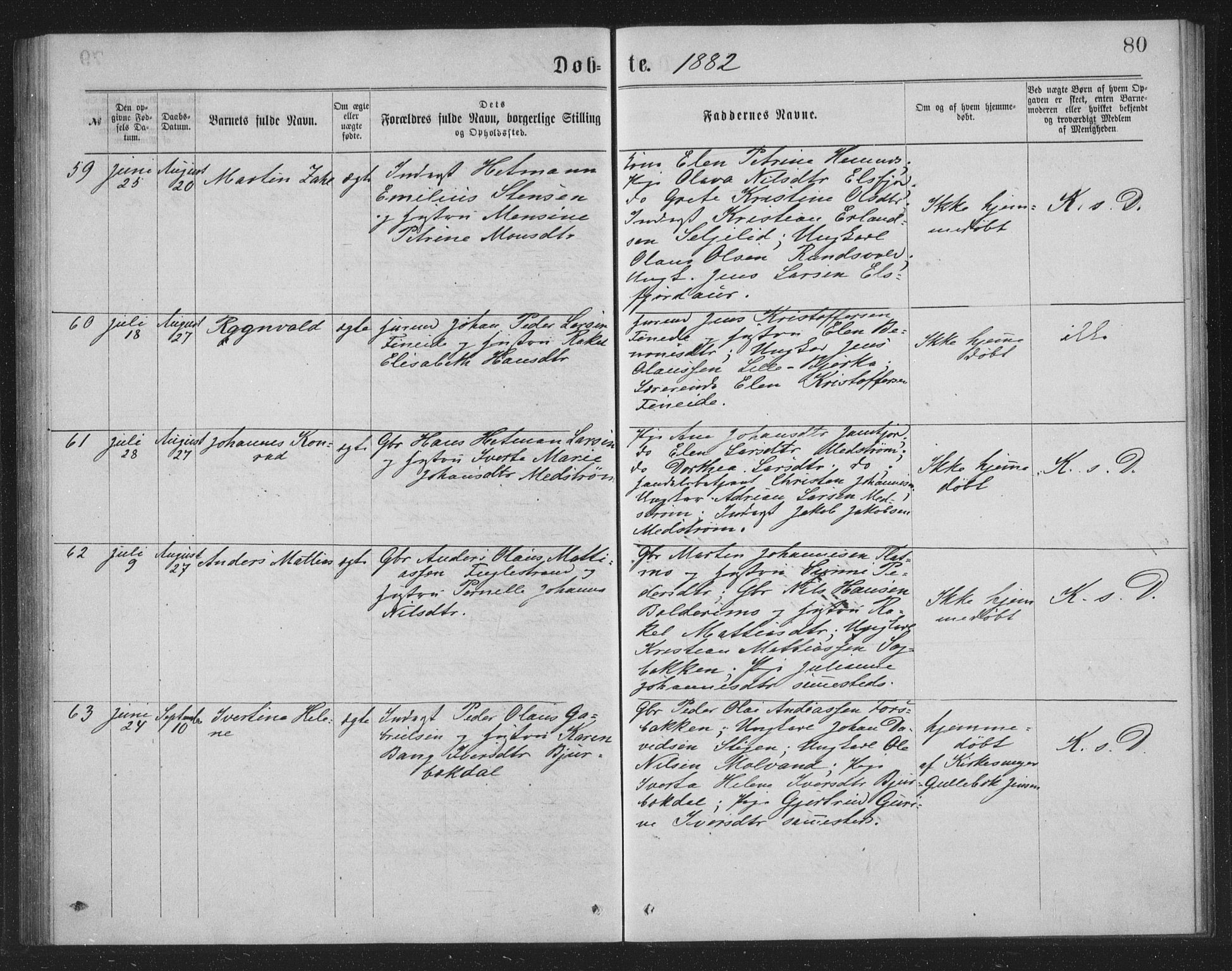 Ministerialprotokoller, klokkerbøker og fødselsregistre - Nordland, AV/SAT-A-1459/825/L0369: Klokkerbok nr. 825C06, 1873-1885, s. 80