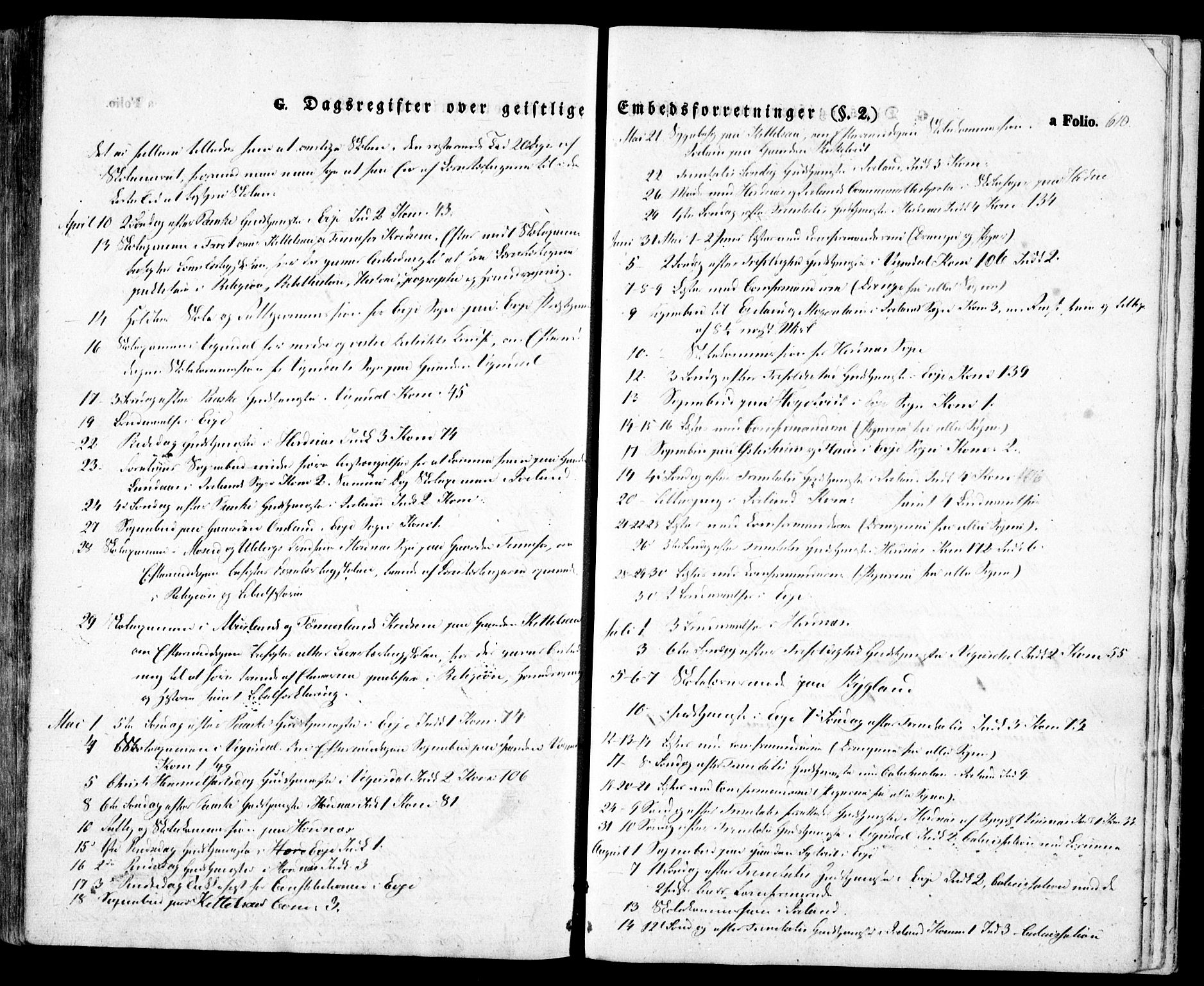 Evje sokneprestkontor, SAK/1111-0008/F/Fa/Faa/L0005: Ministerialbok nr. A 5, 1843-1865, s. 610