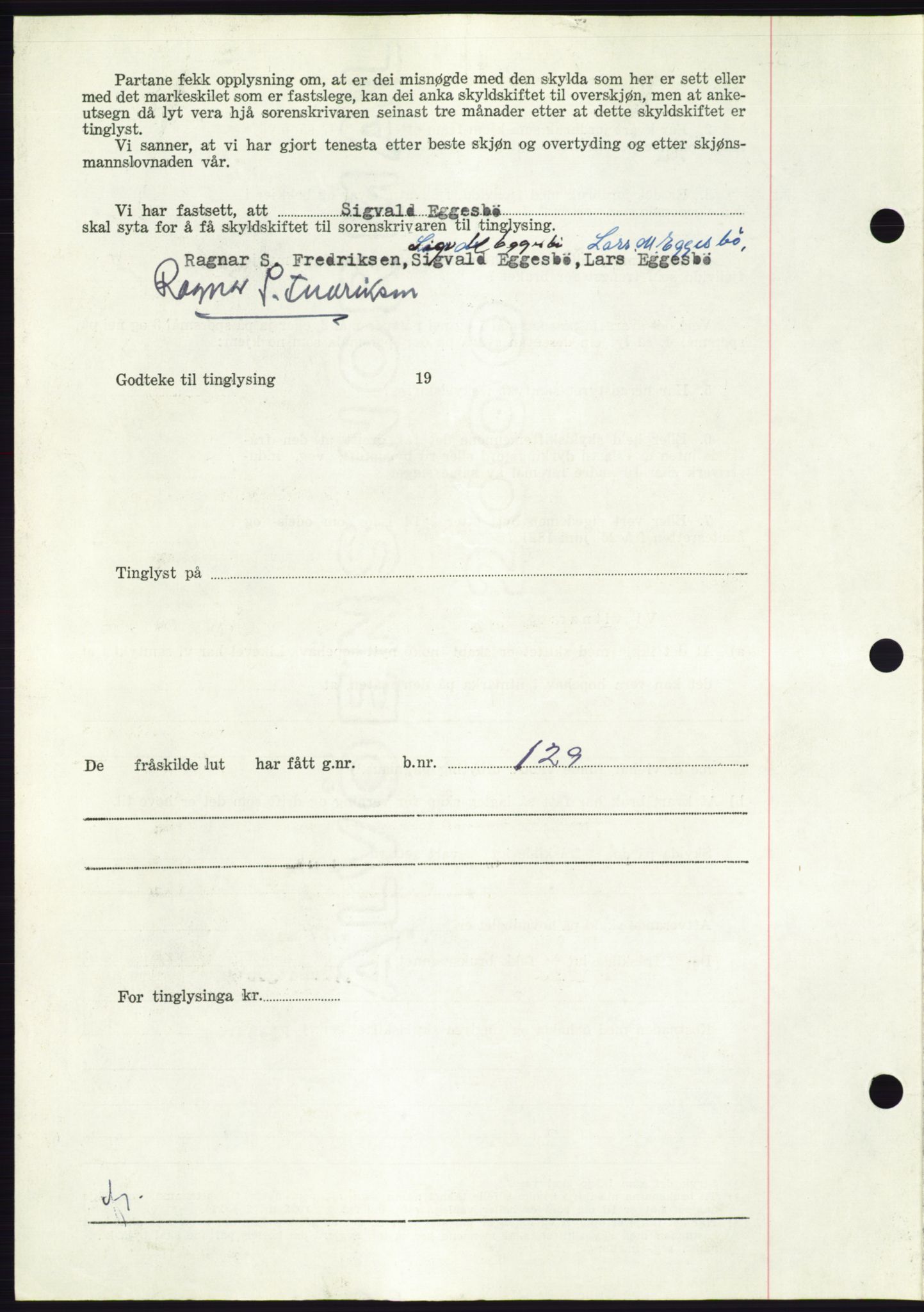Søre Sunnmøre sorenskriveri, AV/SAT-A-4122/1/2/2C/L0099: Pantebok nr. 25A, 1954-1954, Dagboknr: 3216/1954
