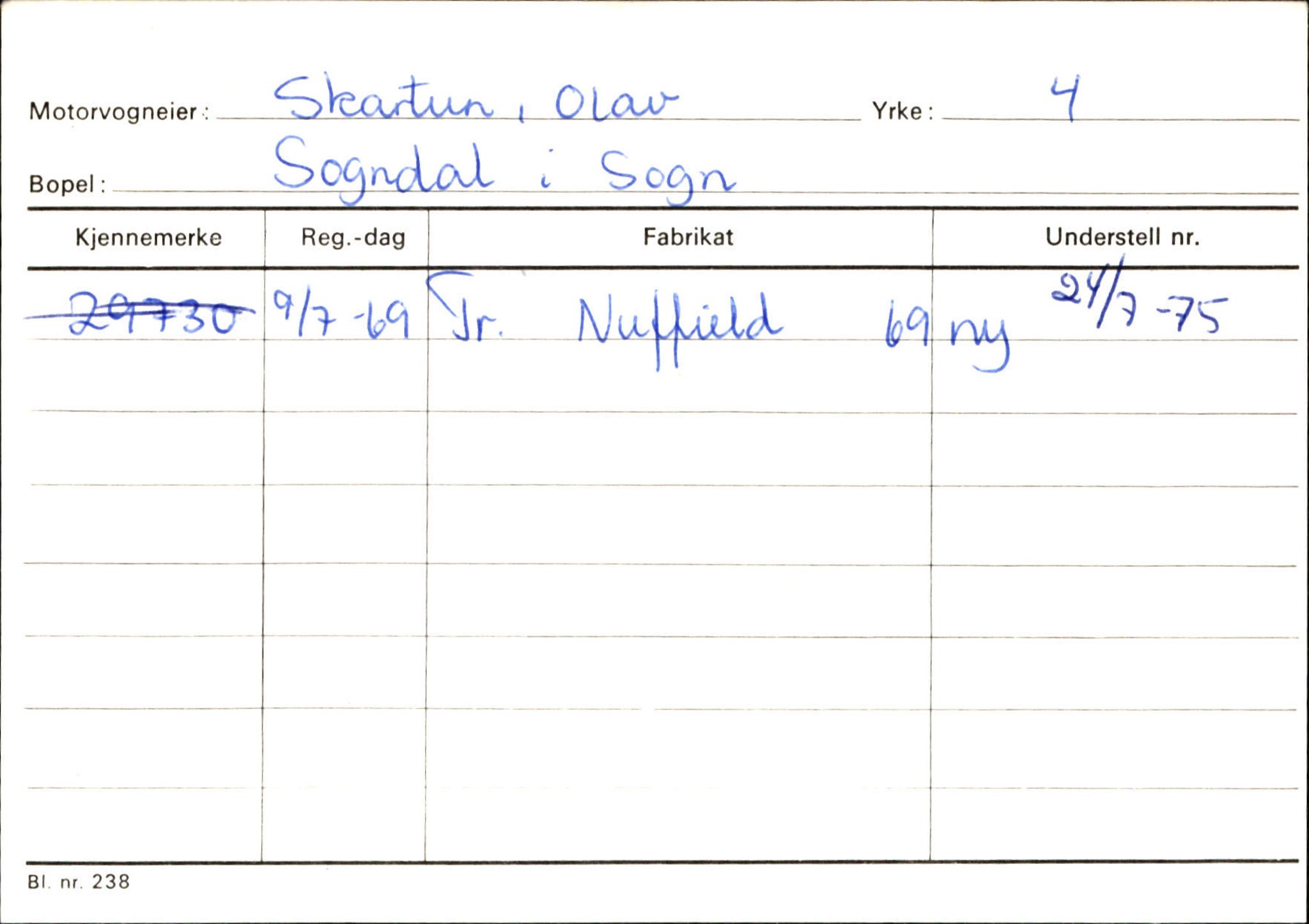 Statens vegvesen, Sogn og Fjordane vegkontor, AV/SAB-A-5301/4/F/L0124: Eigarregister Sogndal A-U, 1945-1975, s. 2136