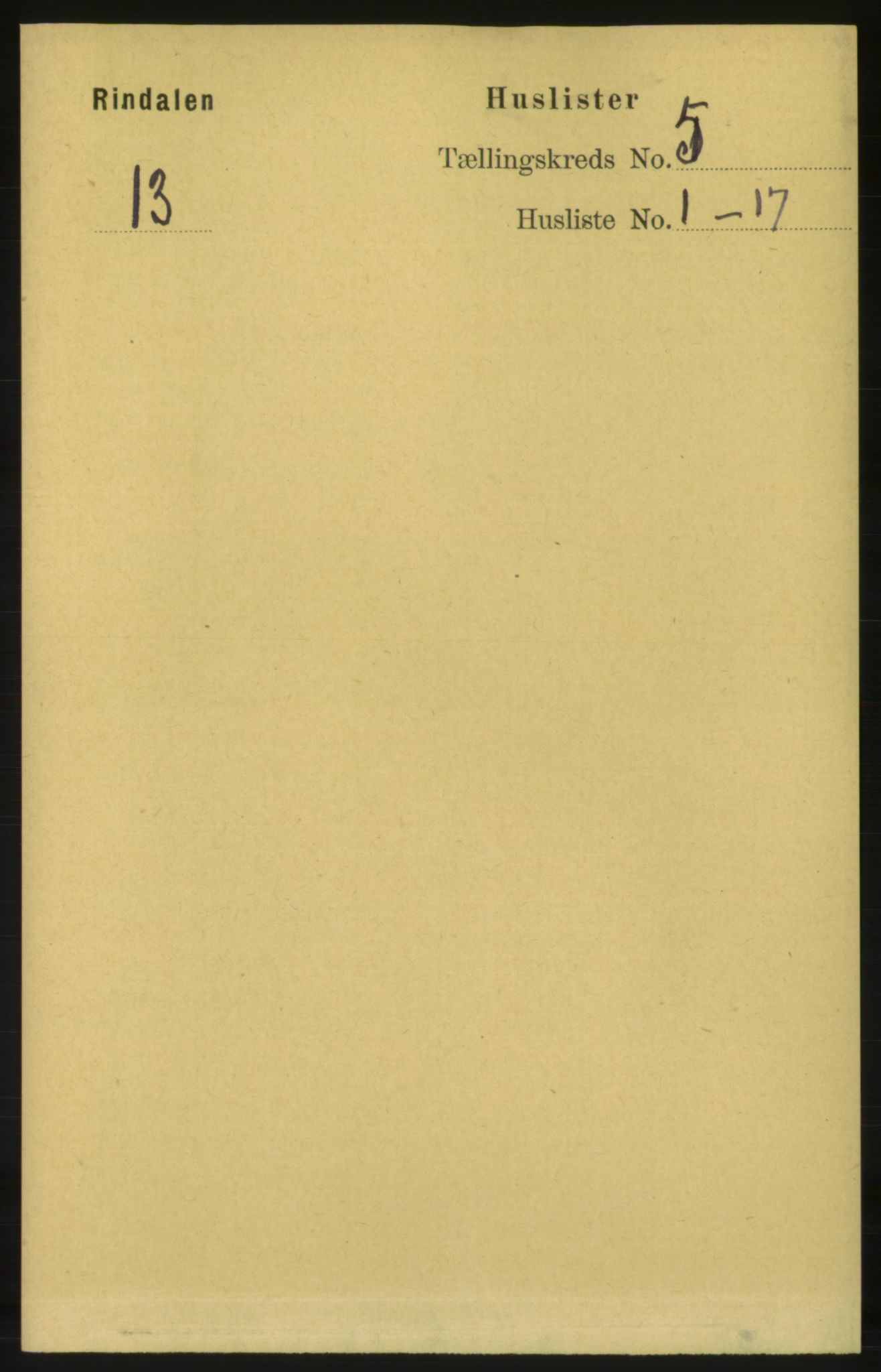 RA, Folketelling 1891 for 1567 Rindal herred, 1891, s. 1563
