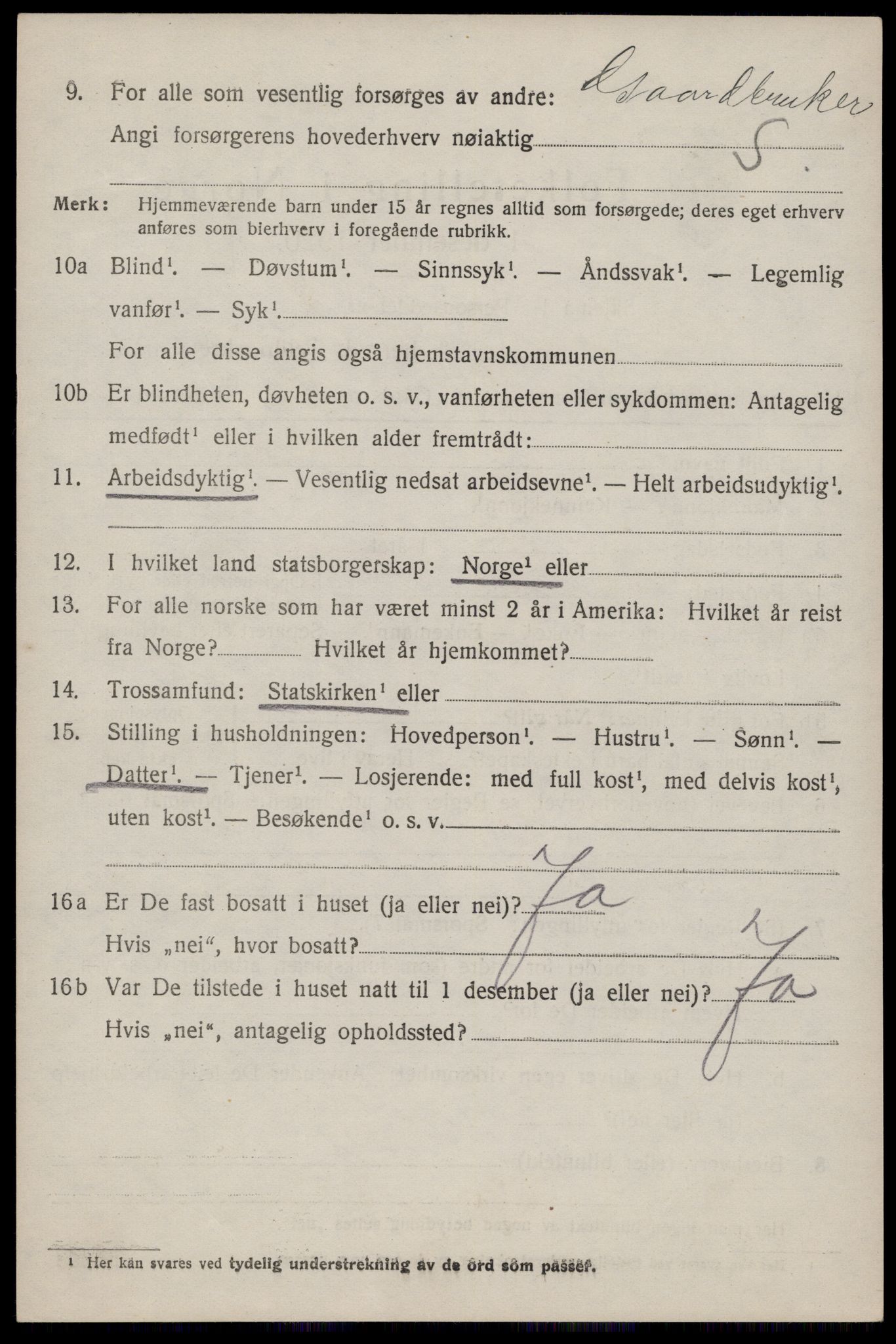 SAKO, Folketelling 1920 for 0827 Hjartdal herred, 1920, s. 2187