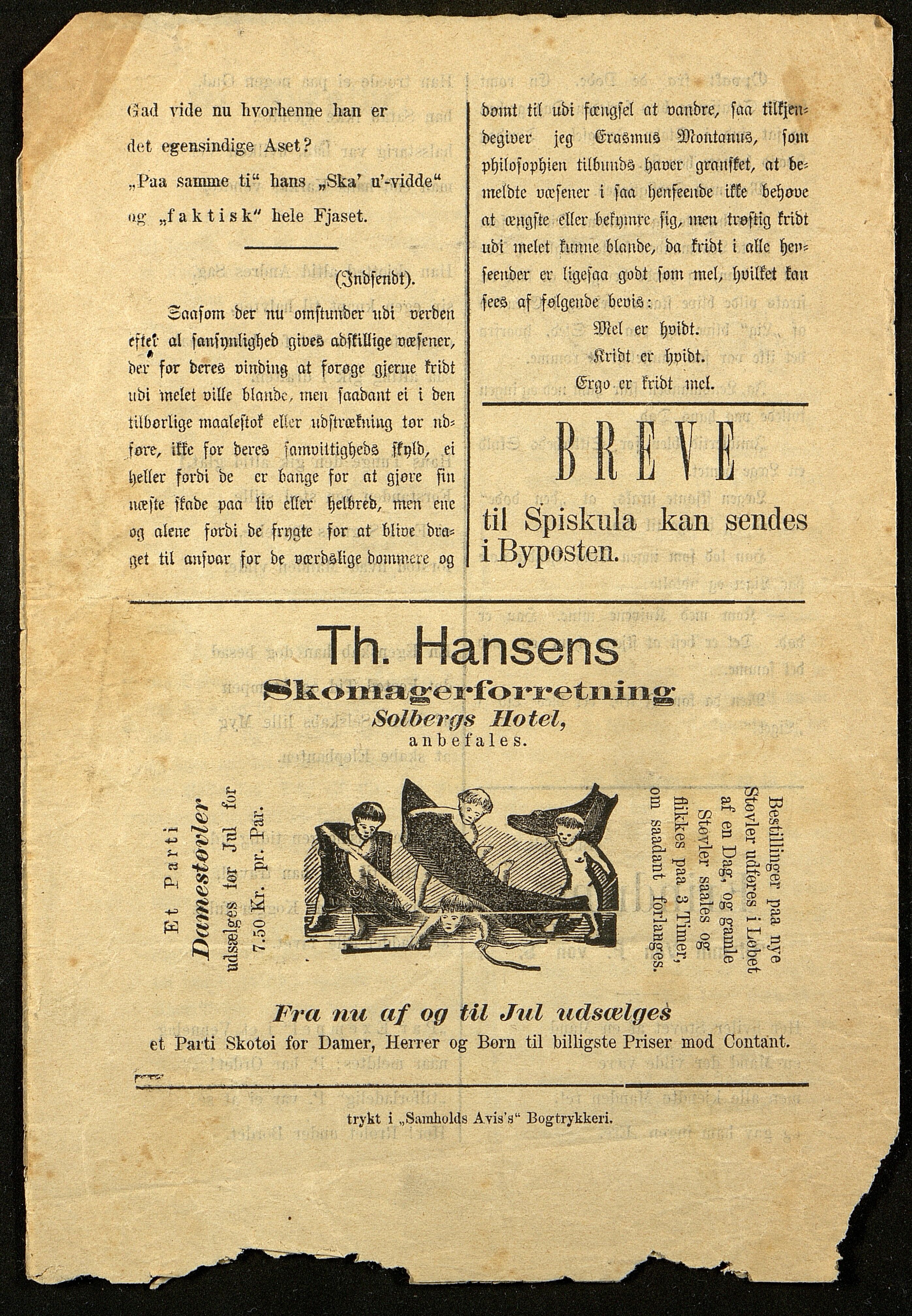 Spidskuglen, AAKS/PA-2823/X/L0001/0001: Spidskuglen / Årg. 1887, nr. 1–2, 4–23, 25–36, 1887