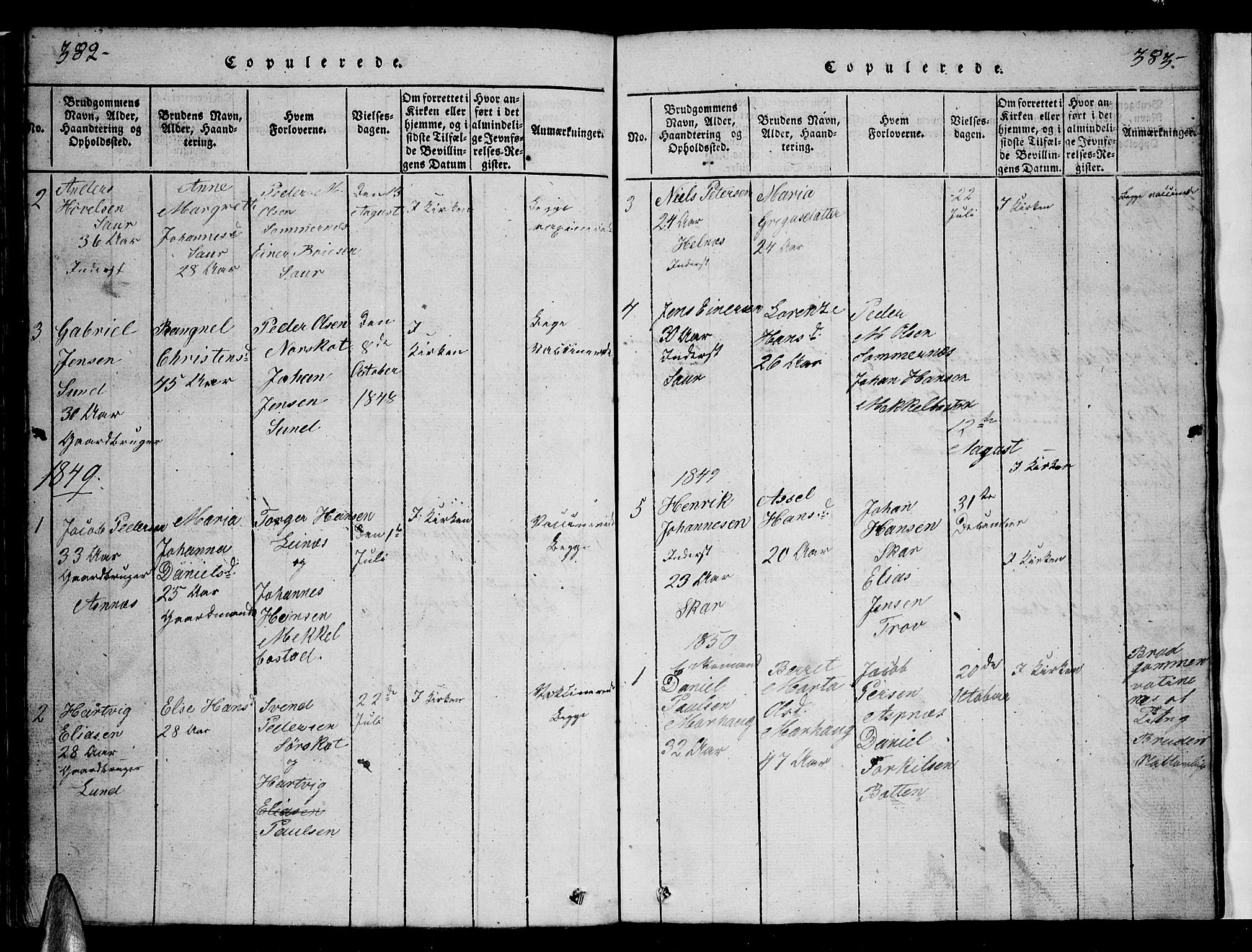 Ministerialprotokoller, klokkerbøker og fødselsregistre - Nordland, SAT/A-1459/857/L0826: Klokkerbok nr. 857C01, 1821-1852, s. 382-383