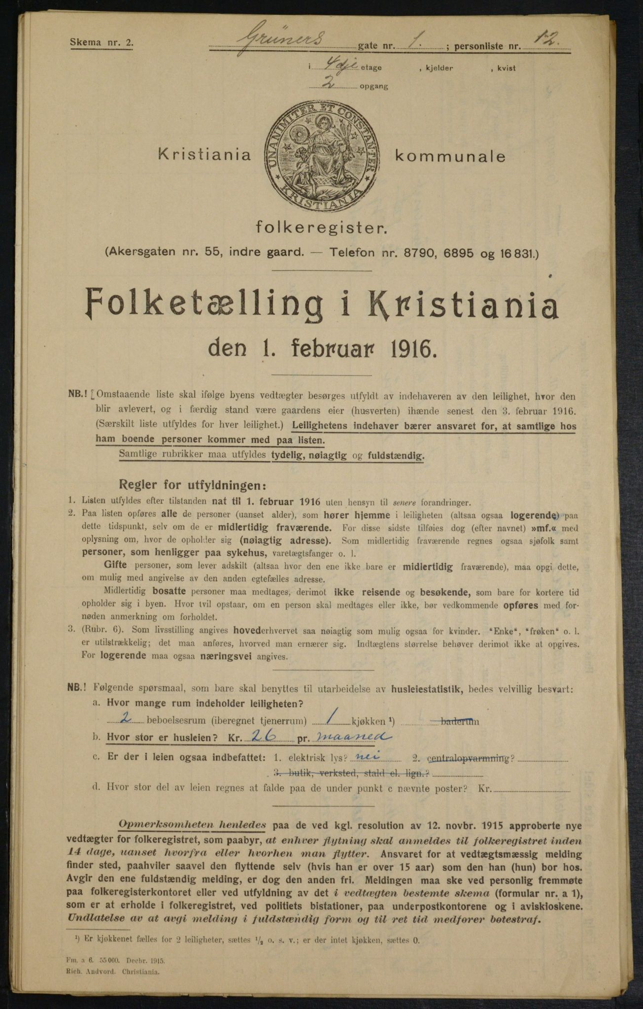 OBA, Kommunal folketelling 1.2.1916 for Kristiania, 1916, s. 31180