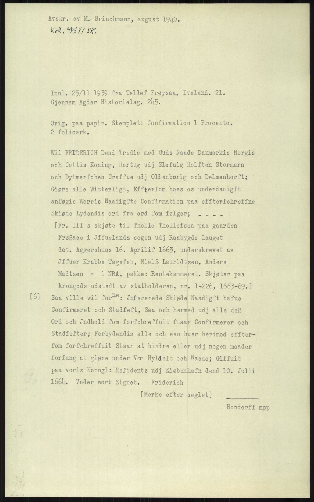 Samlinger til kildeutgivelse, Diplomavskriftsamlingen, AV/RA-EA-4053/H/Ha, s. 2289