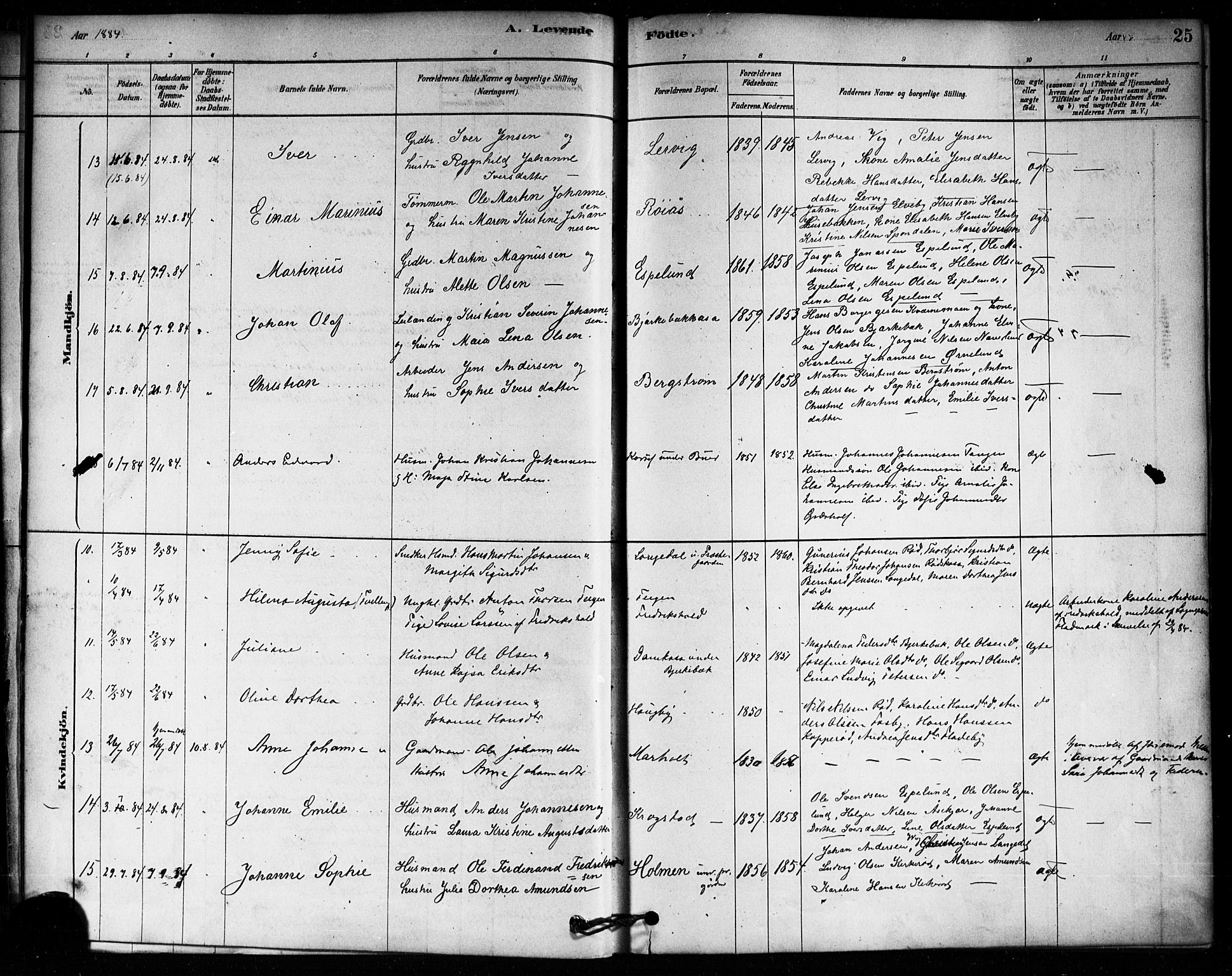 Aremark prestekontor Kirkebøker, AV/SAO-A-10899/F/Fa/L0005: Ministerialbok nr. I 5, 1878-1897, s. 25