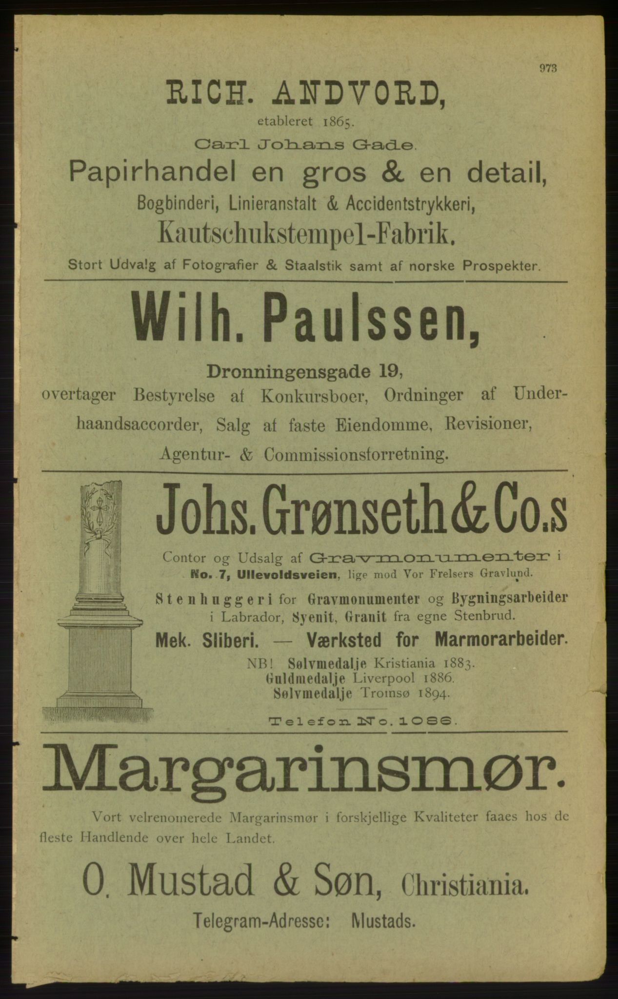 Kristiania/Oslo adressebok, PUBL/-, 1898, s. 973