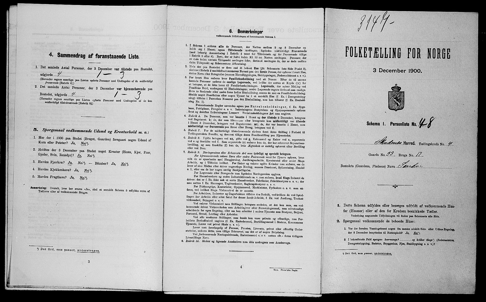 SAST, Folketelling 1900 for 1150 Skudenes herred, 1900, s. 654