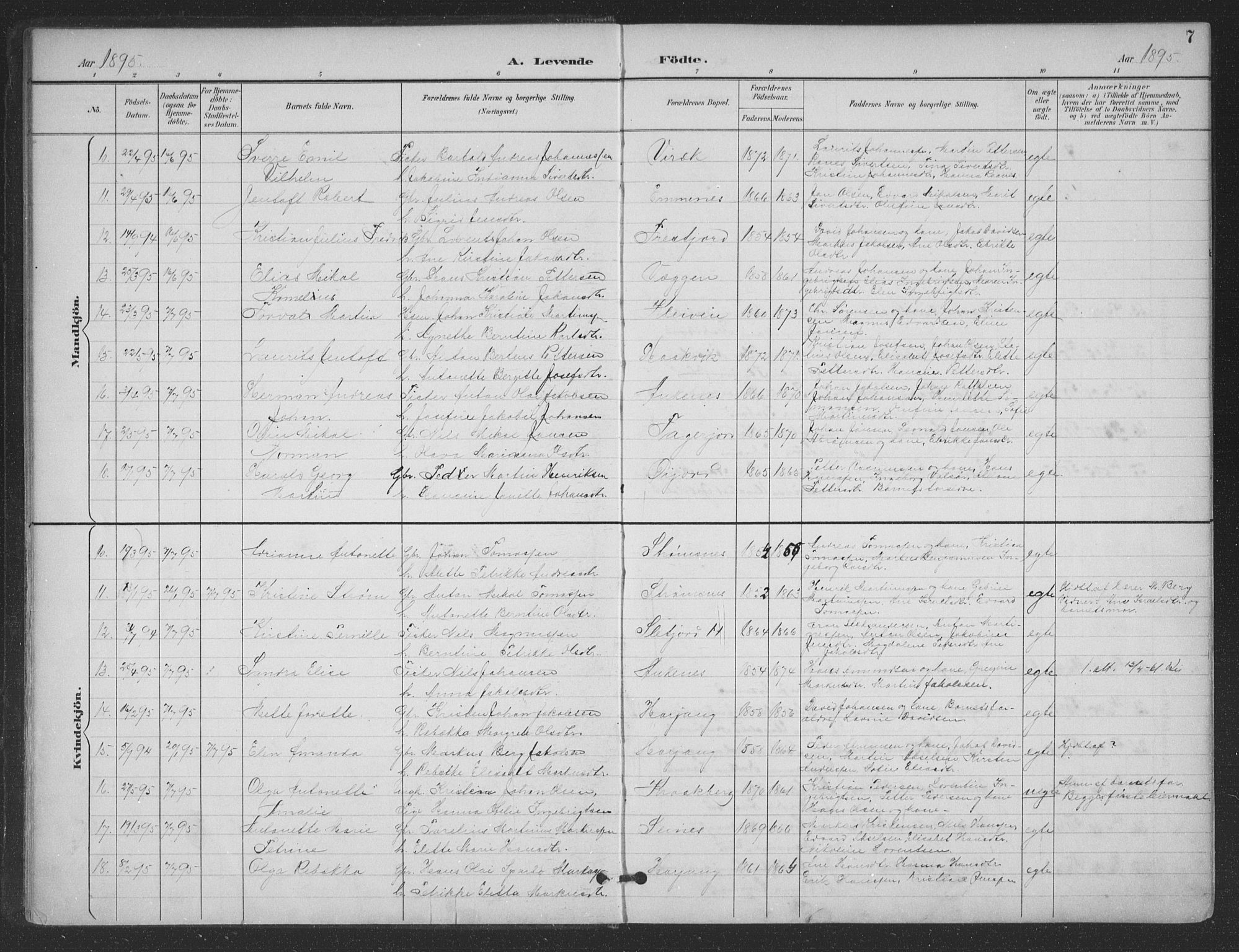 Ministerialprotokoller, klokkerbøker og fødselsregistre - Nordland, AV/SAT-A-1459/866/L0939: Ministerialbok nr. 866A02, 1894-1906, s. 7