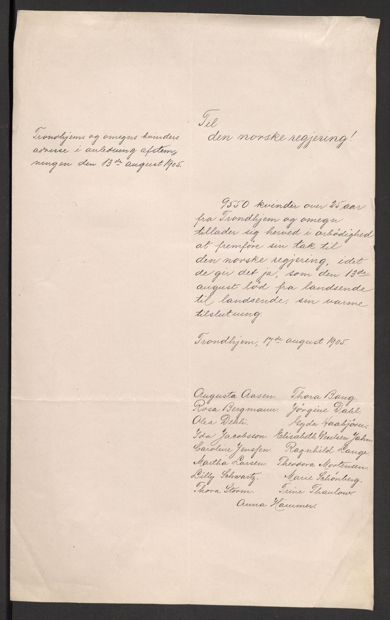 Justisdepartementet, 2. sivilkontor C, RA/S-1040/F/L0125B/0002: Folkeavstemmingen august 1905 / Kvinnenes stemmelister, 1905, s. 105
