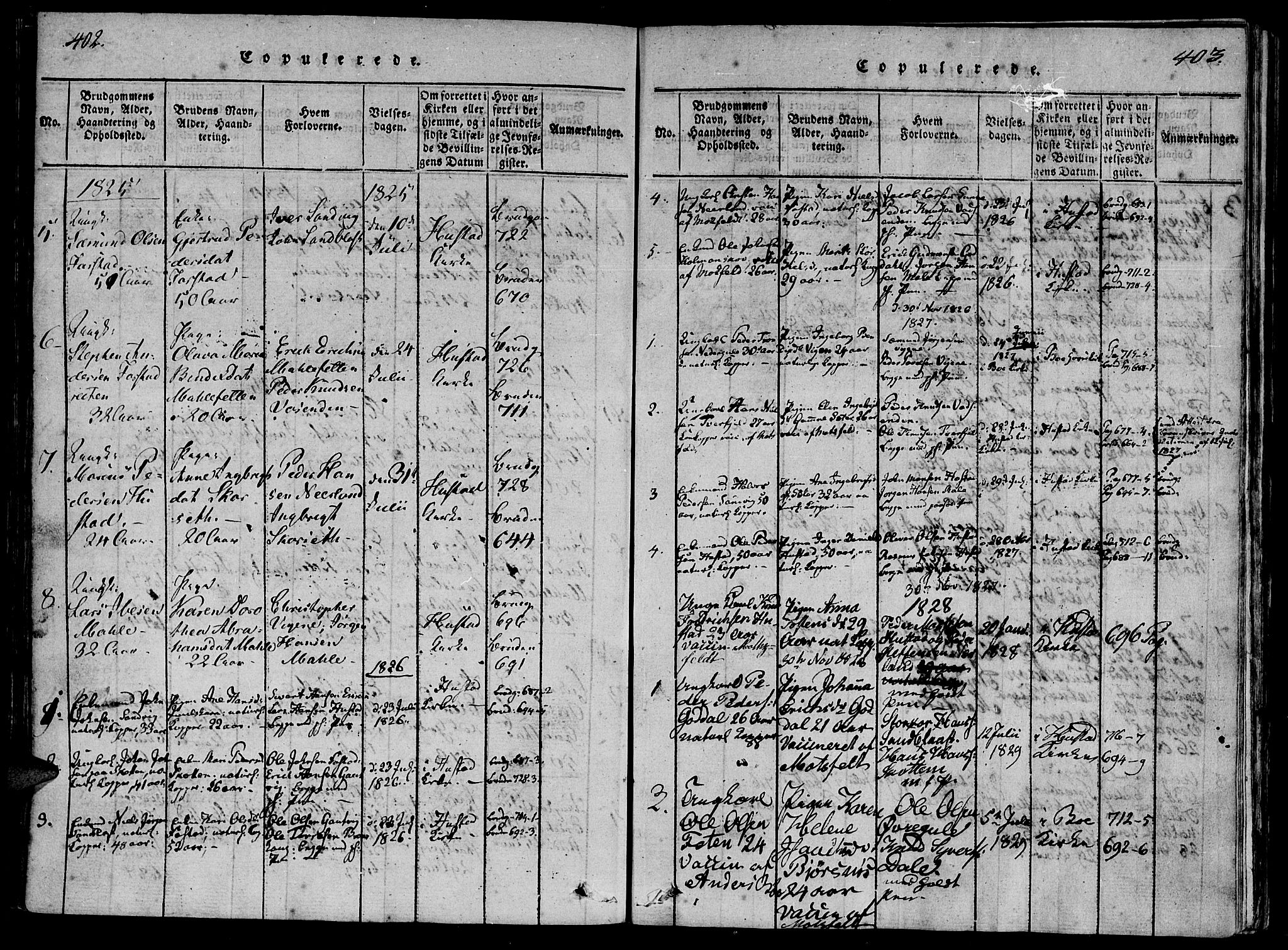 Ministerialprotokoller, klokkerbøker og fødselsregistre - Møre og Romsdal, SAT/A-1454/566/L0764: Ministerialbok nr. 566A03 /2, 1817-1829, s. 402-403