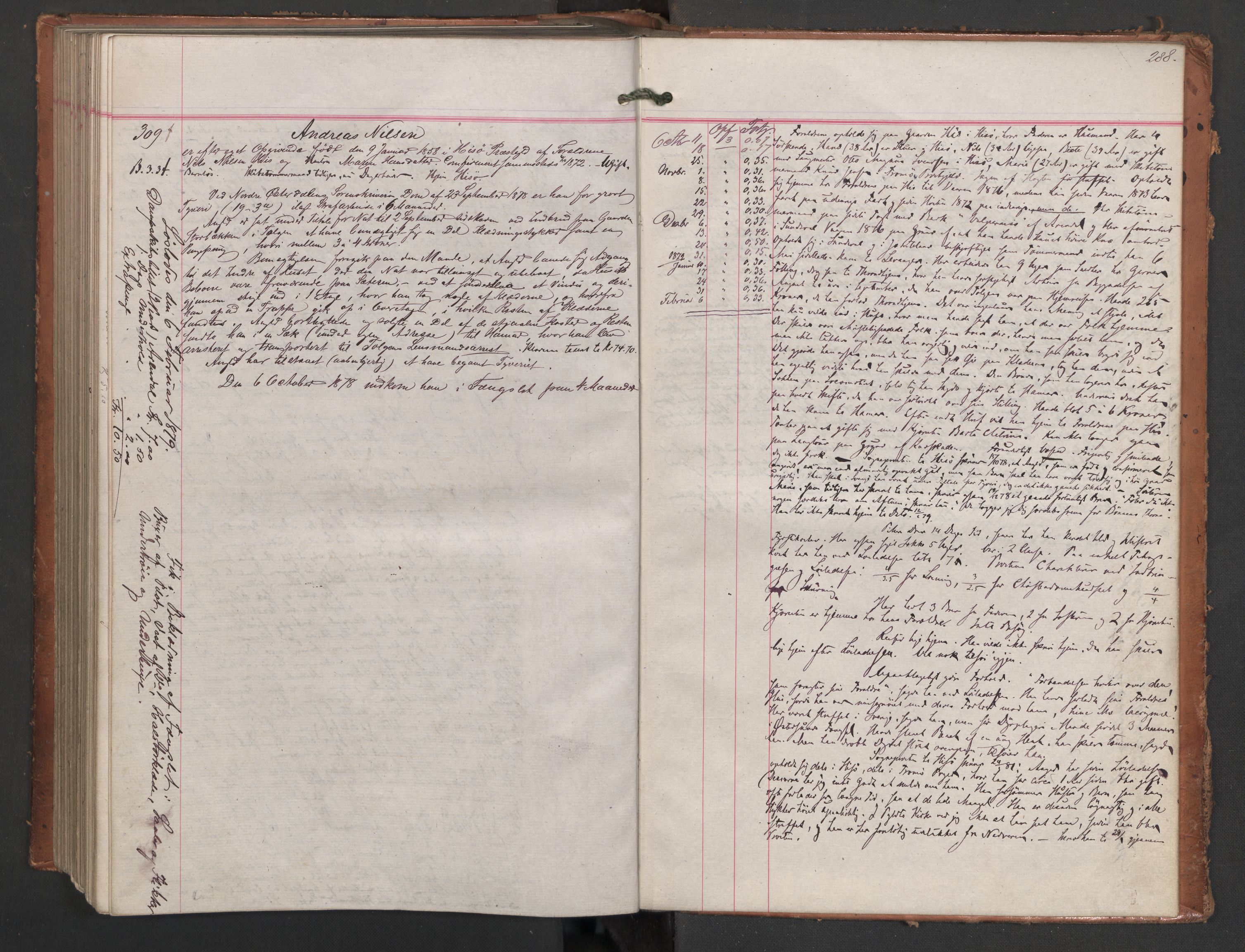 Botsfengslet, AV/RA-S-1539/D/Db/Dbb/L0017: 21f - 314f, 1877-1878, s. 288