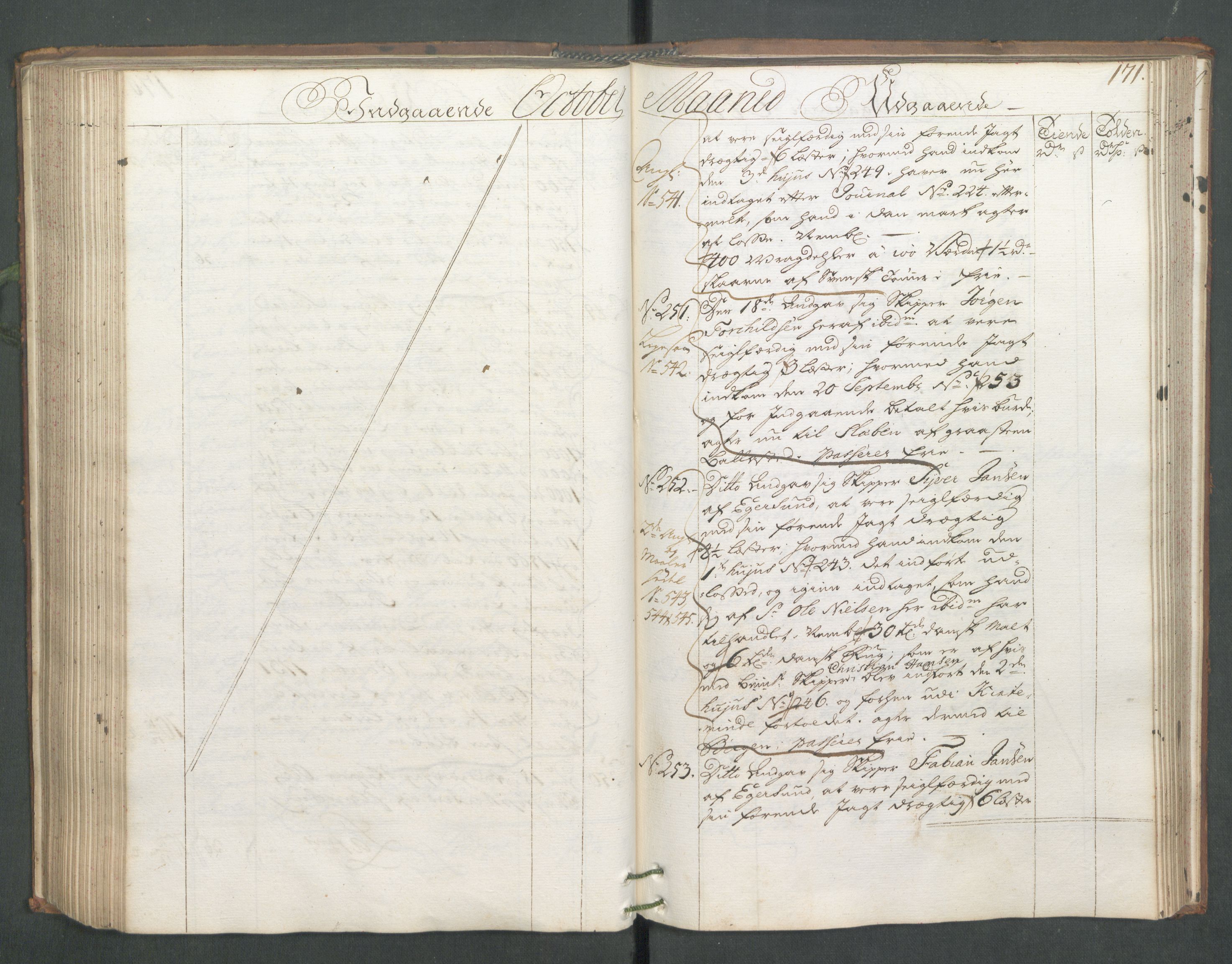 Generaltollkammeret, tollregnskaper, AV/RA-EA-5490/R01/L0006/0001: Tollregnskaper Fredrikshald / Hovedtollbok, 1731, s. 171