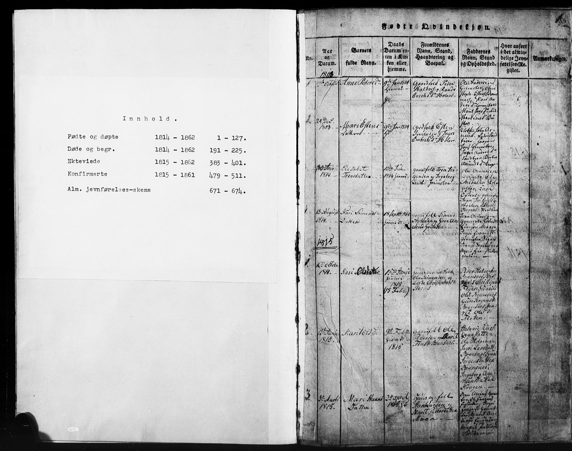 Tynset prestekontor, AV/SAH-PREST-058/H/Ha/Hab/L0003: Klokkerbok nr. 3, 1814-1862