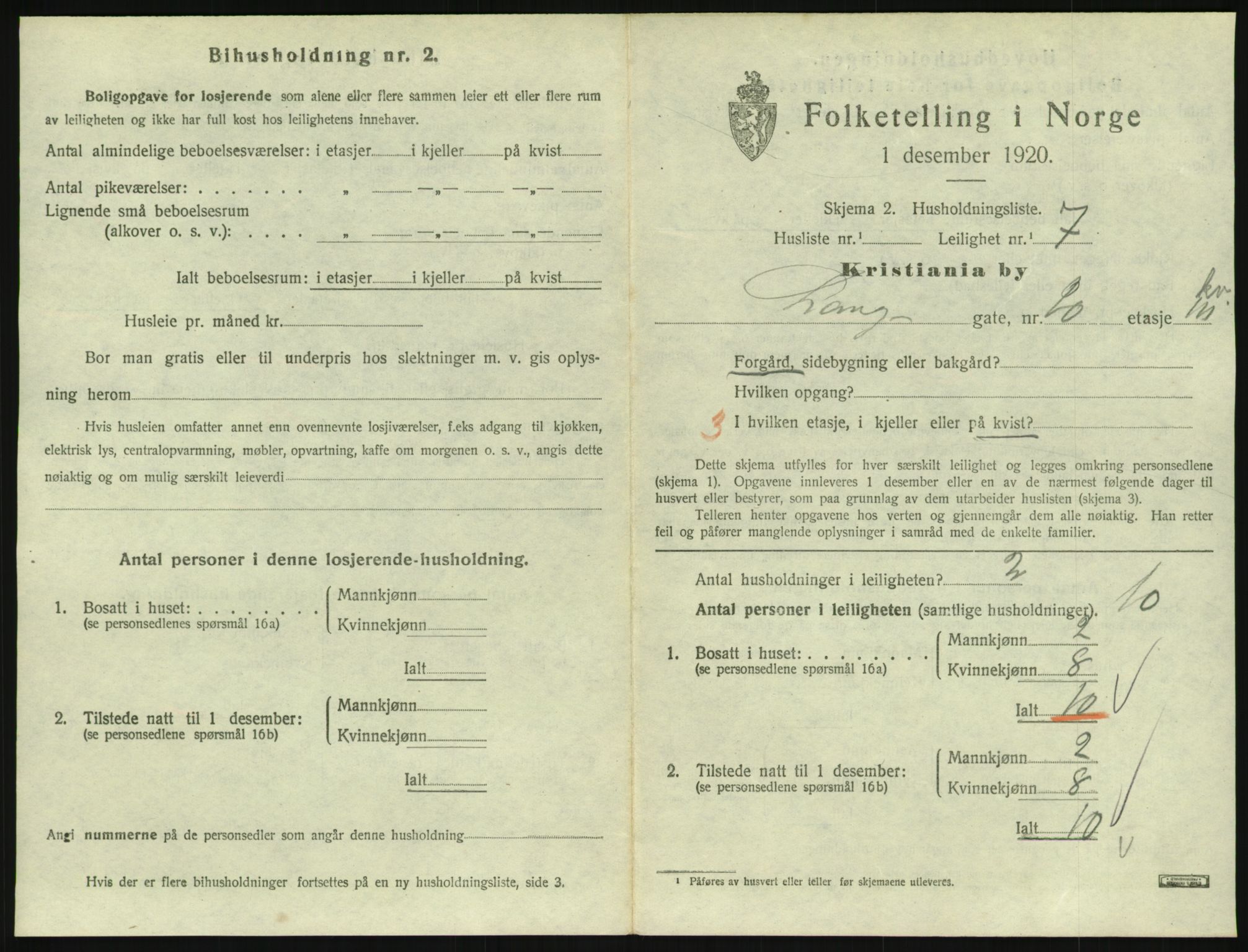 SAO, Folketelling 1920 for 0301 Kristiania kjøpstad, 1920, s. 57592