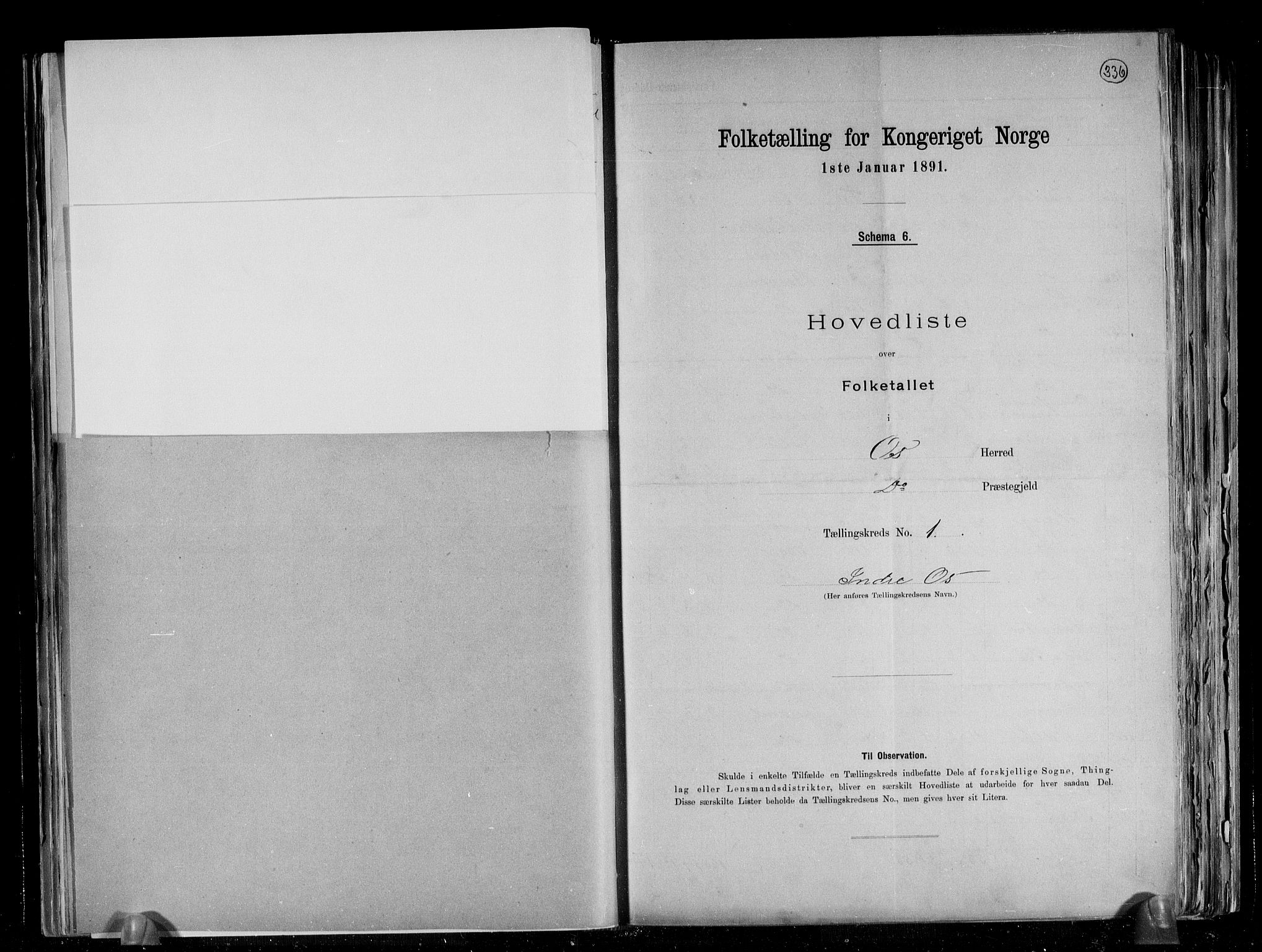 RA, Folketelling 1891 for 1243 Os herred, 1891, s. 6