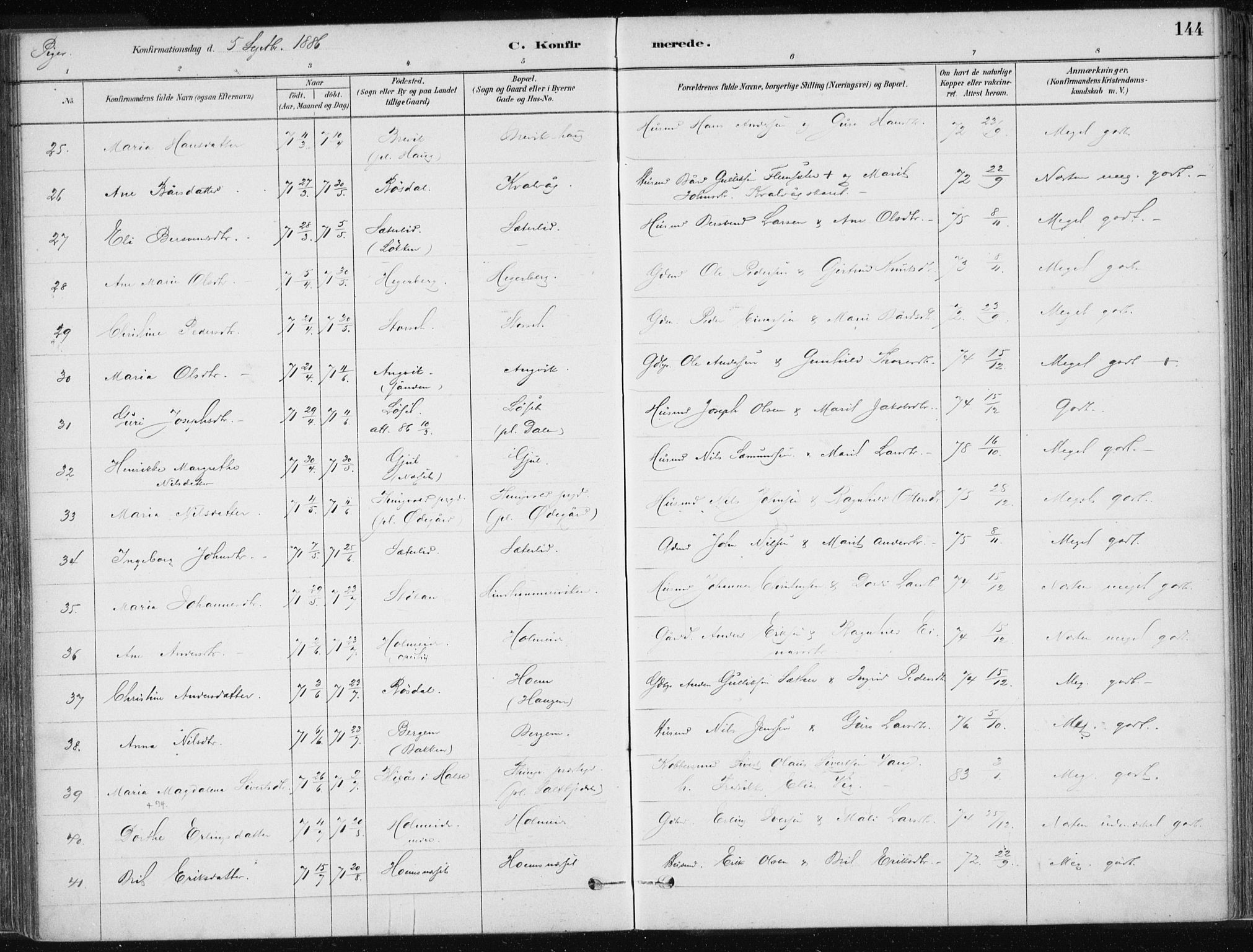 Ministerialprotokoller, klokkerbøker og fødselsregistre - Møre og Romsdal, AV/SAT-A-1454/586/L0987: Ministerialbok nr. 586A13, 1879-1892, s. 144