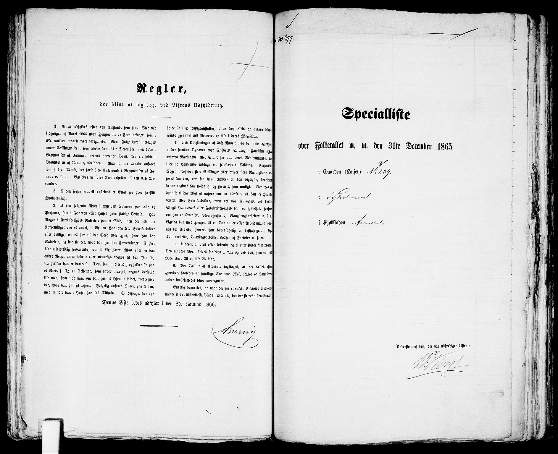 RA, Folketelling 1865 for 0903P Arendal prestegjeld, 1865, s. 566