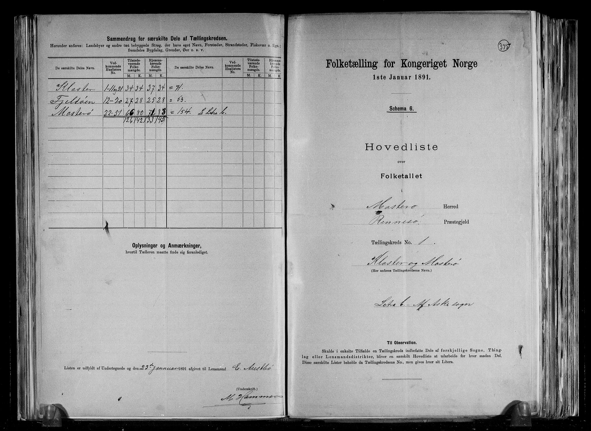 RA, Folketelling 1891 for 1143 Mosterøy herred, 1891, s. 7