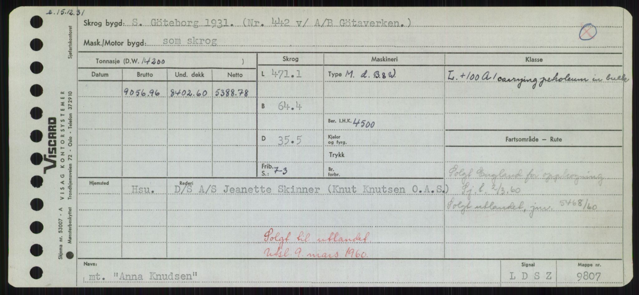 Sjøfartsdirektoratet med forløpere, Skipsmålingen, RA/S-1627/H/Hd/L0001: Fartøy, A-Anv, s. 689