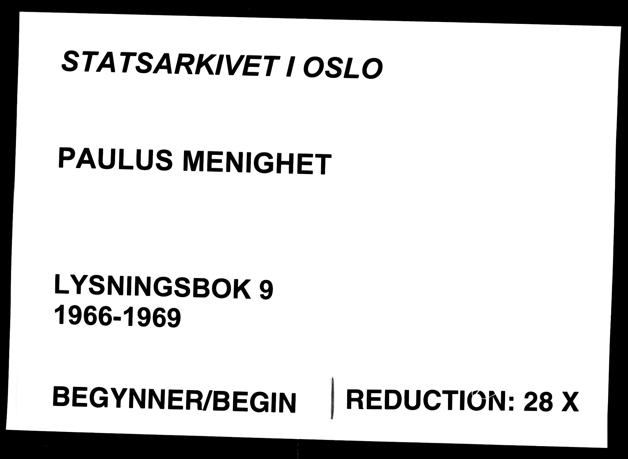 Paulus prestekontor Kirkebøker, AV/SAO-A-10871/H/Ha/L0009: Lysningsprotokoll nr. 9, 1966-1969