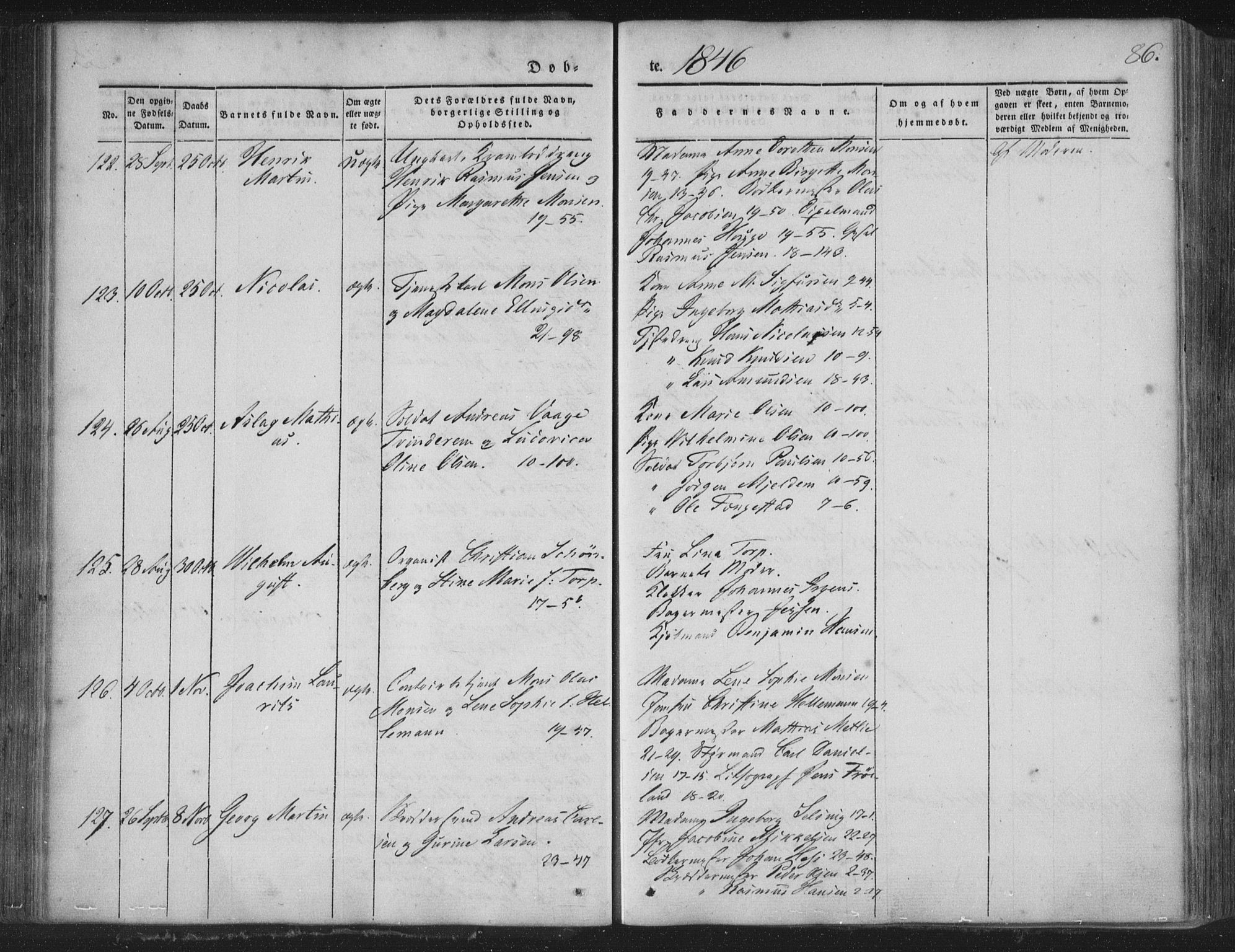 Korskirken sokneprestembete, AV/SAB-A-76101/H/Haa/L0016: Ministerialbok nr. B 2, 1841-1851, s. 86