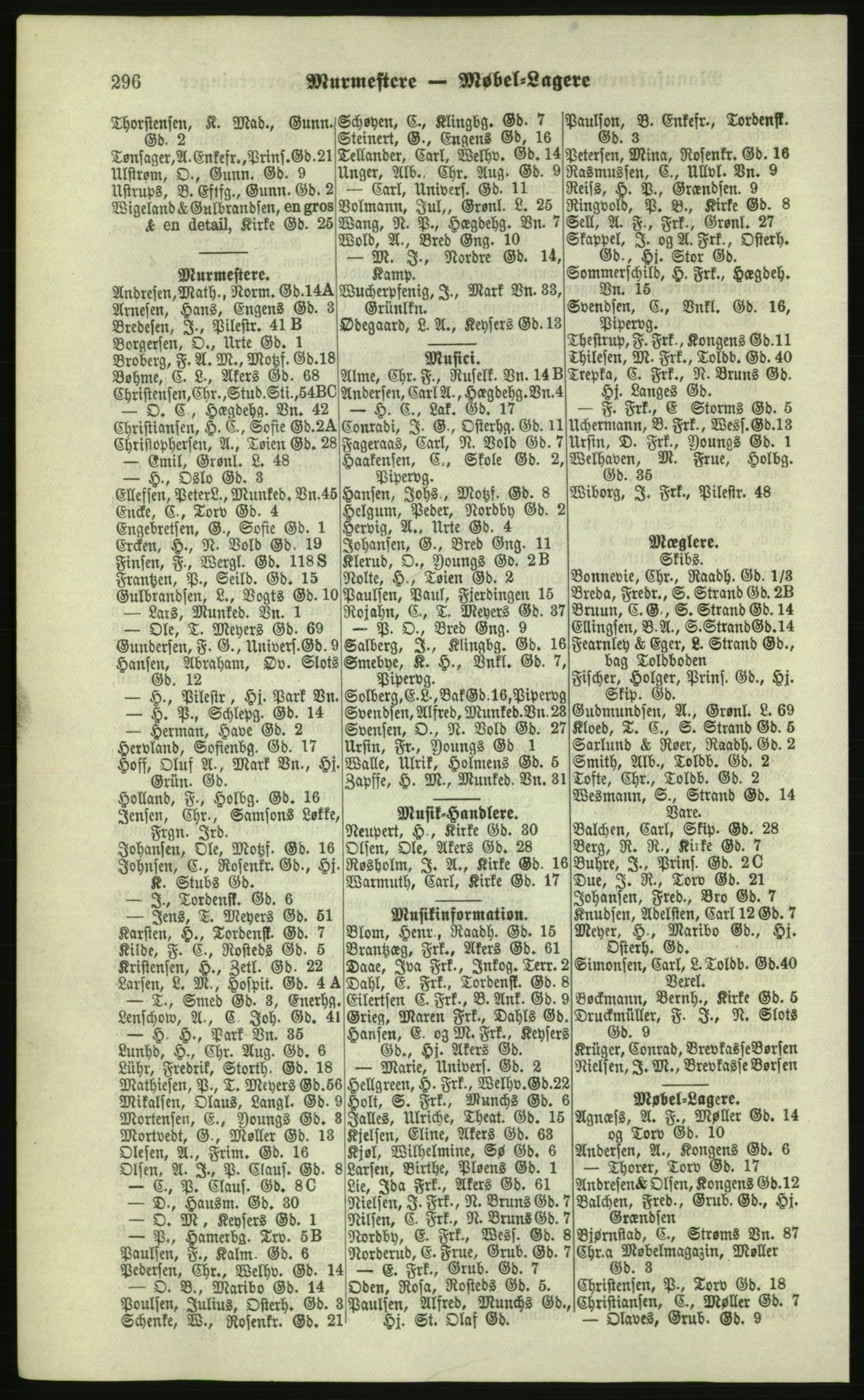 Kristiania/Oslo adressebok, PUBL/-, 1879, s. 296