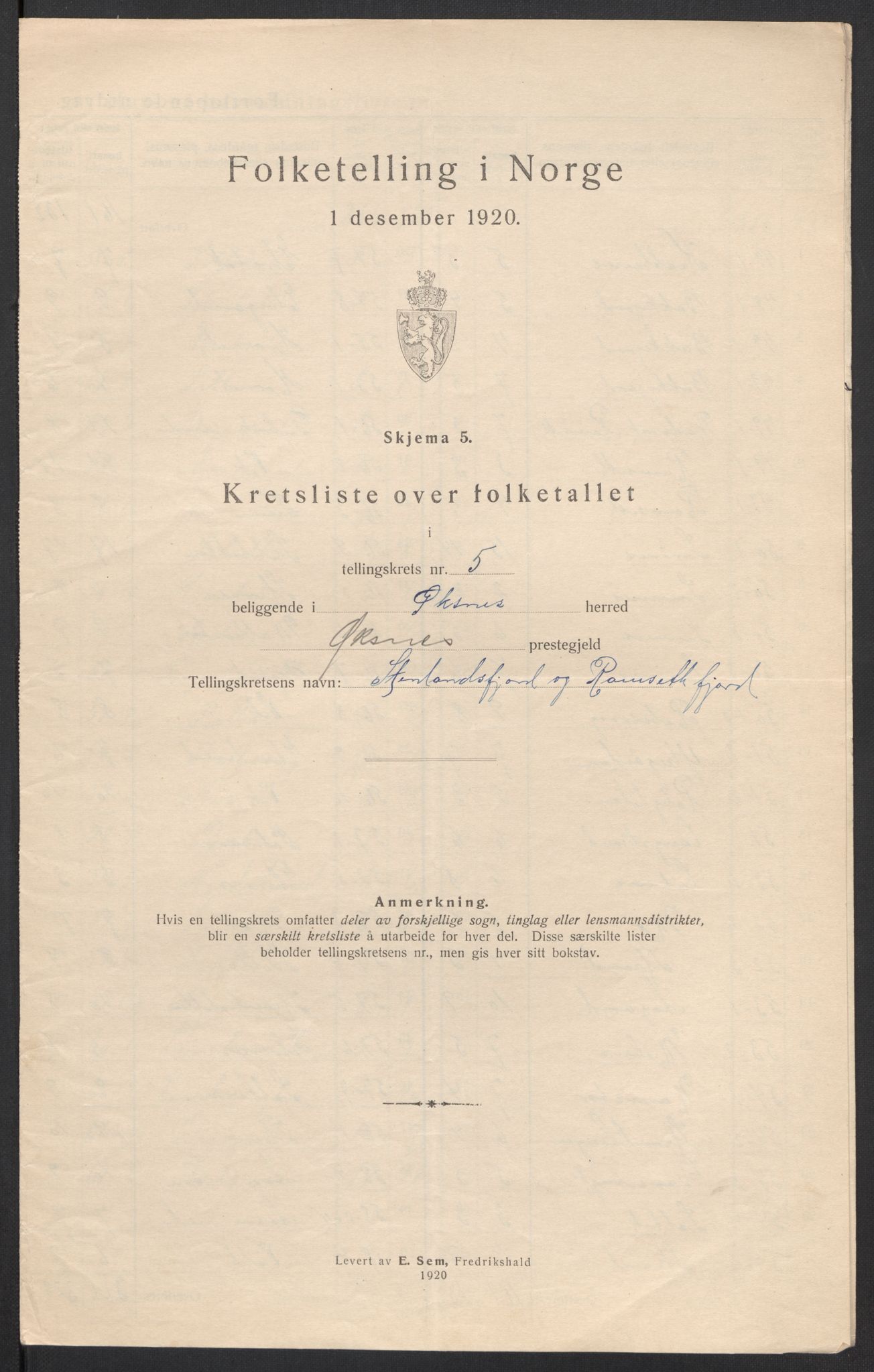 SAT, Folketelling 1920 for 1868 Øksnes herred, 1920, s. 18