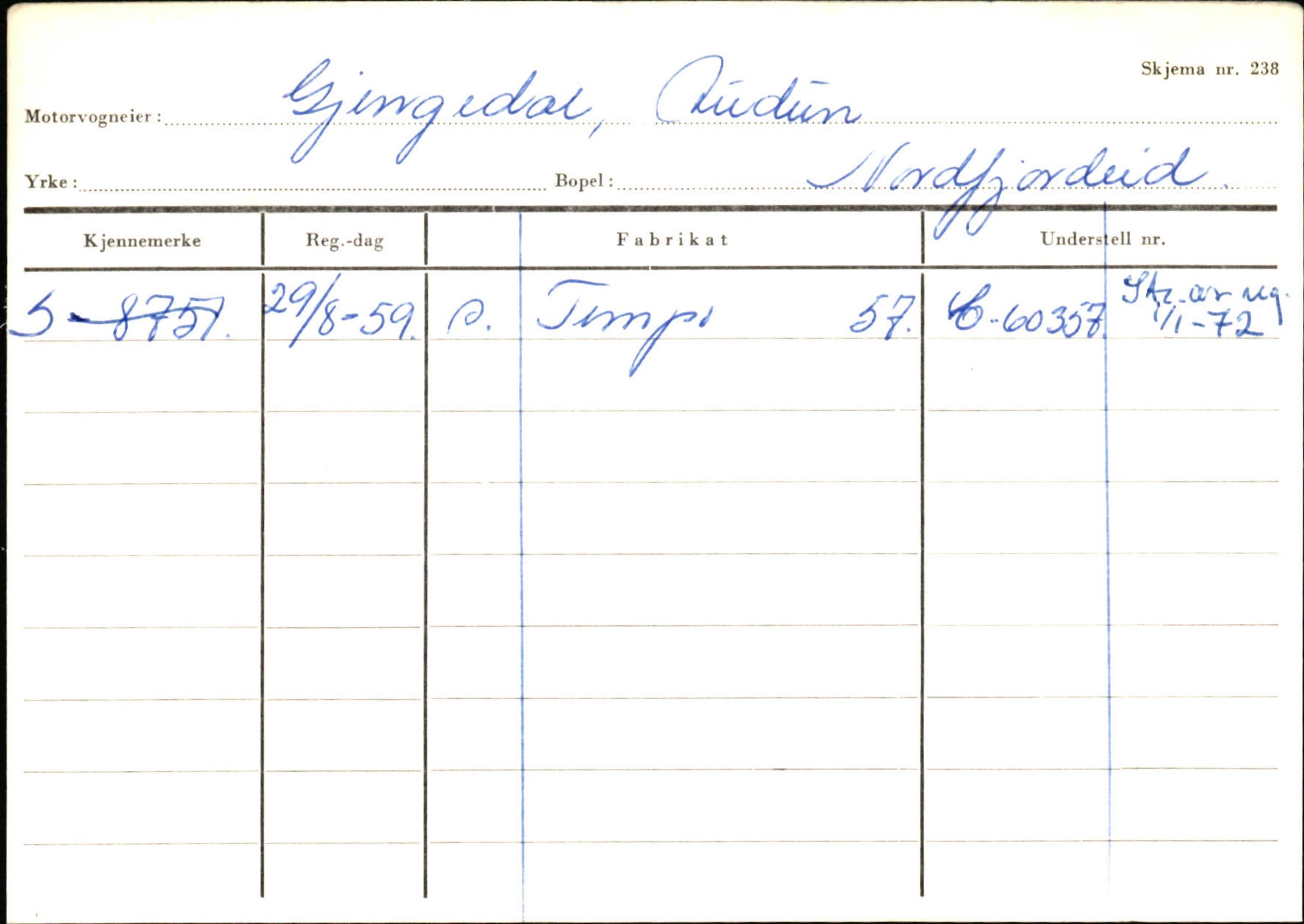 Statens vegvesen, Sogn og Fjordane vegkontor, AV/SAB-A-5301/4/F/L0129: Eigarregistrer Eid A-S, 1945-1975, s. 599
