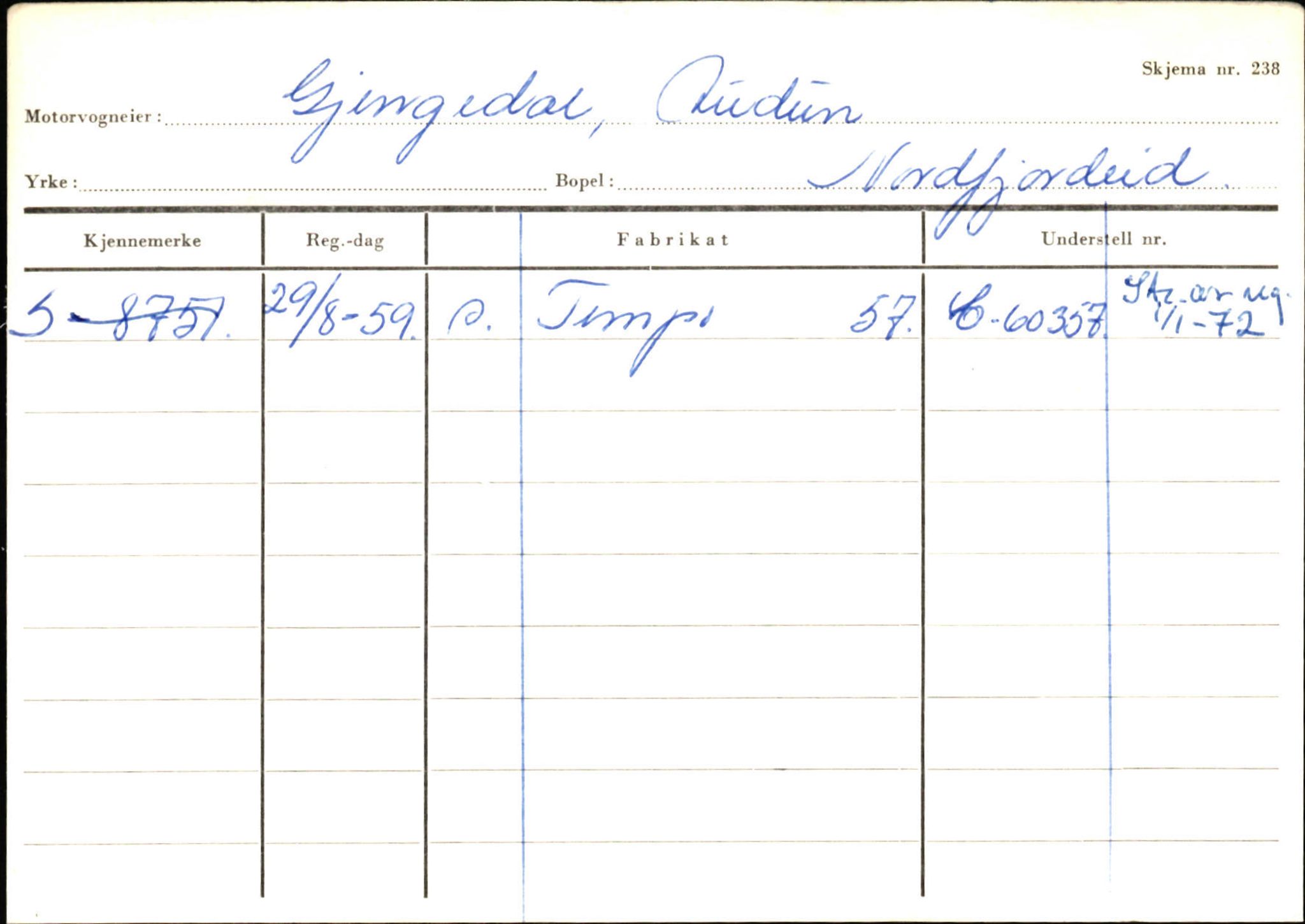 Statens vegvesen, Sogn og Fjordane vegkontor, SAB/A-5301/4/F/L0129: Eigarregistrer Eid A-S, 1945-1975, s. 599