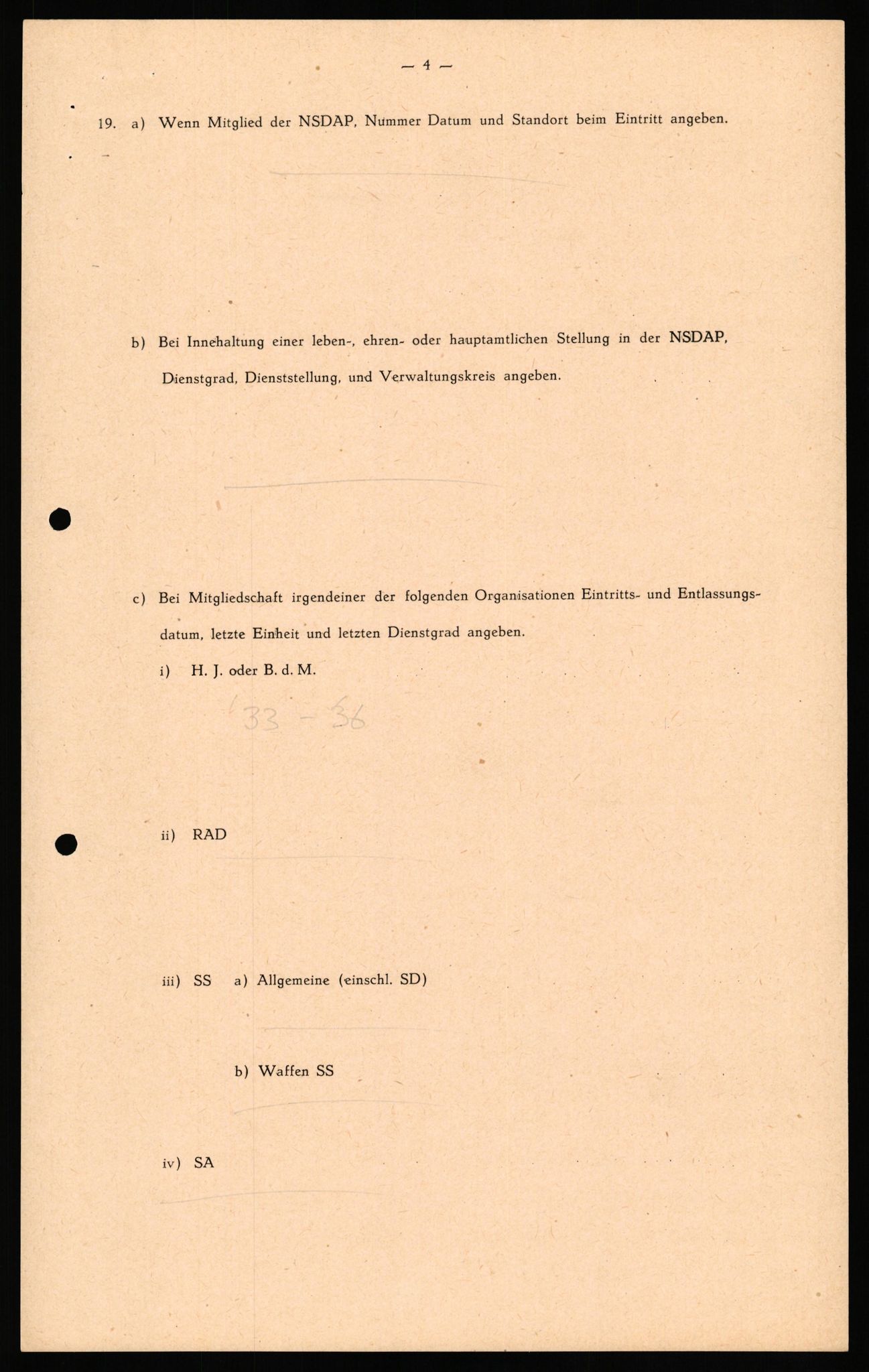 Forsvaret, Forsvarets overkommando II, AV/RA-RAFA-3915/D/Db/L0028: CI Questionaires. Tyske okkupasjonsstyrker i Norge. Tyskere., 1945-1946, s. 5