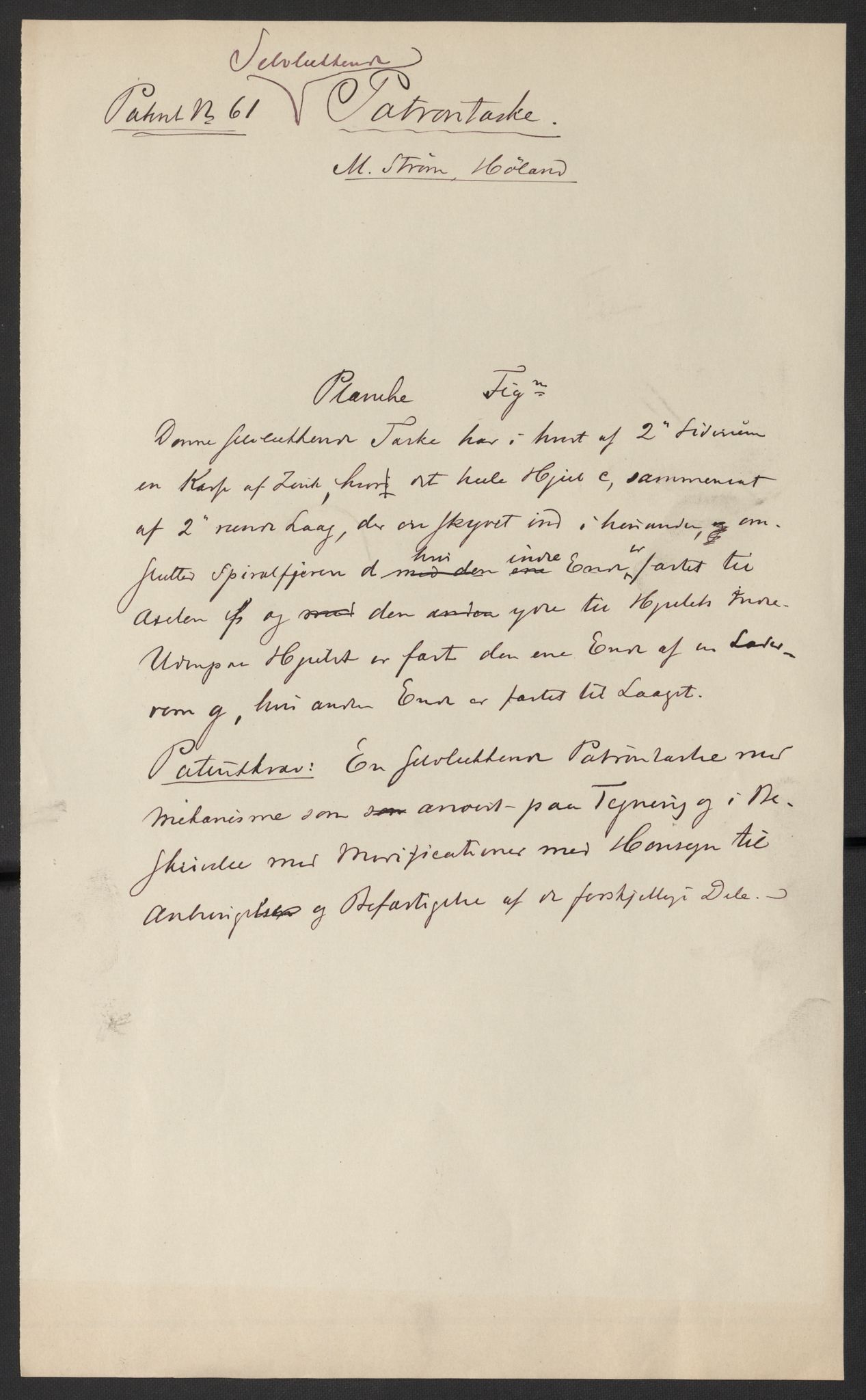 Styret for det industrielle rettsvern (Patentstyret), RA/S-1654/D/Dd/Dda/L0002A: Patent nr. 51-75, 1886, s. 7