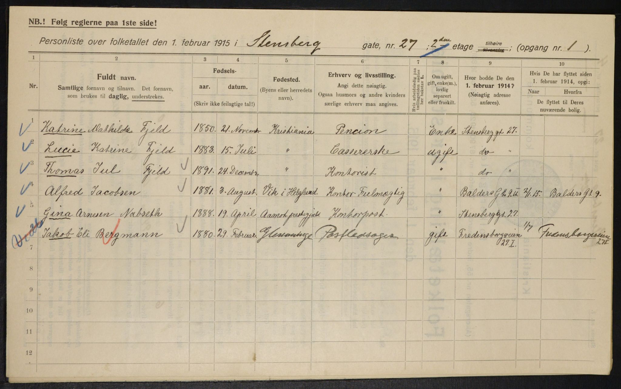 OBA, Kommunal folketelling 1.2.1915 for Kristiania, 1915, s. 101728