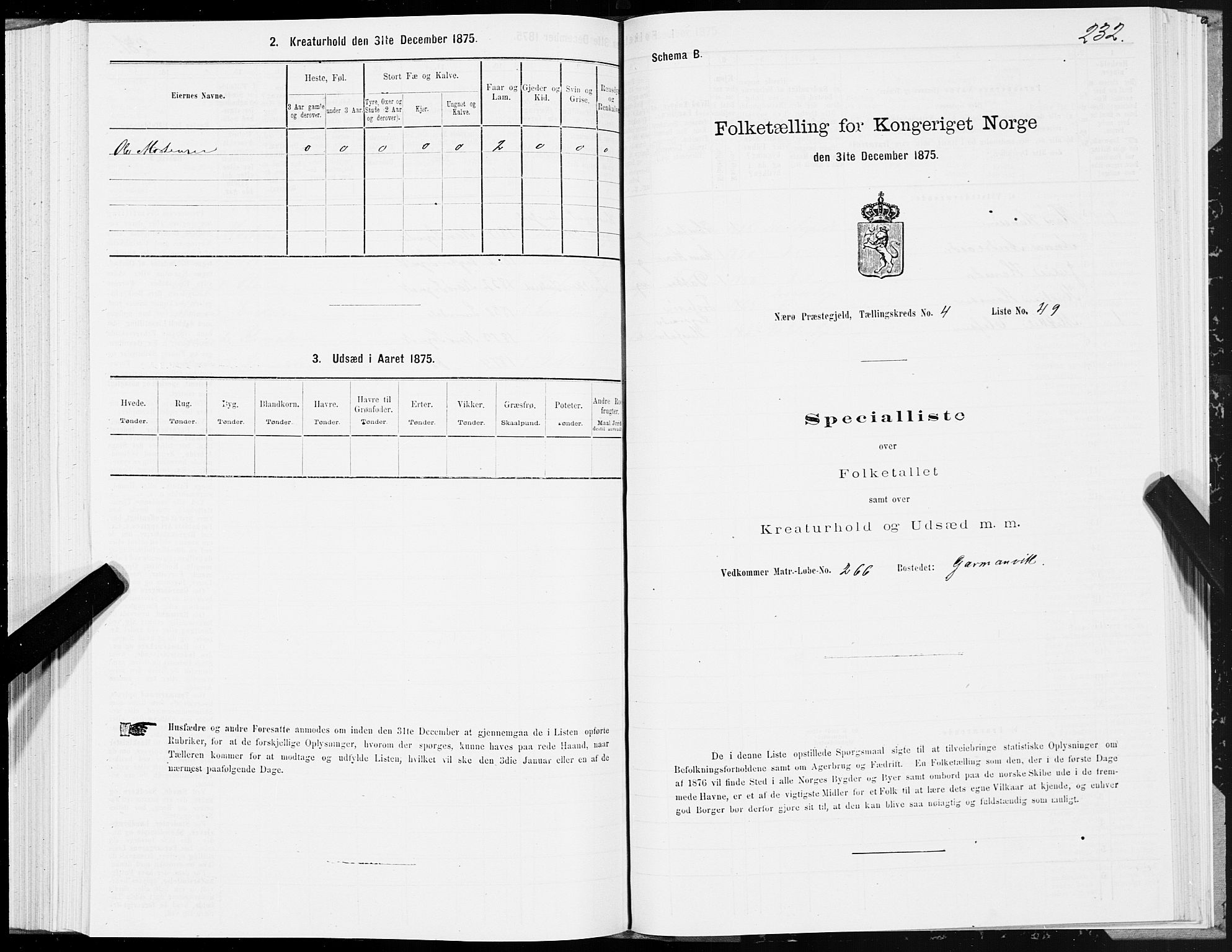 SAT, Folketelling 1875 for 1751P Nærøy prestegjeld, 1875, s. 2232