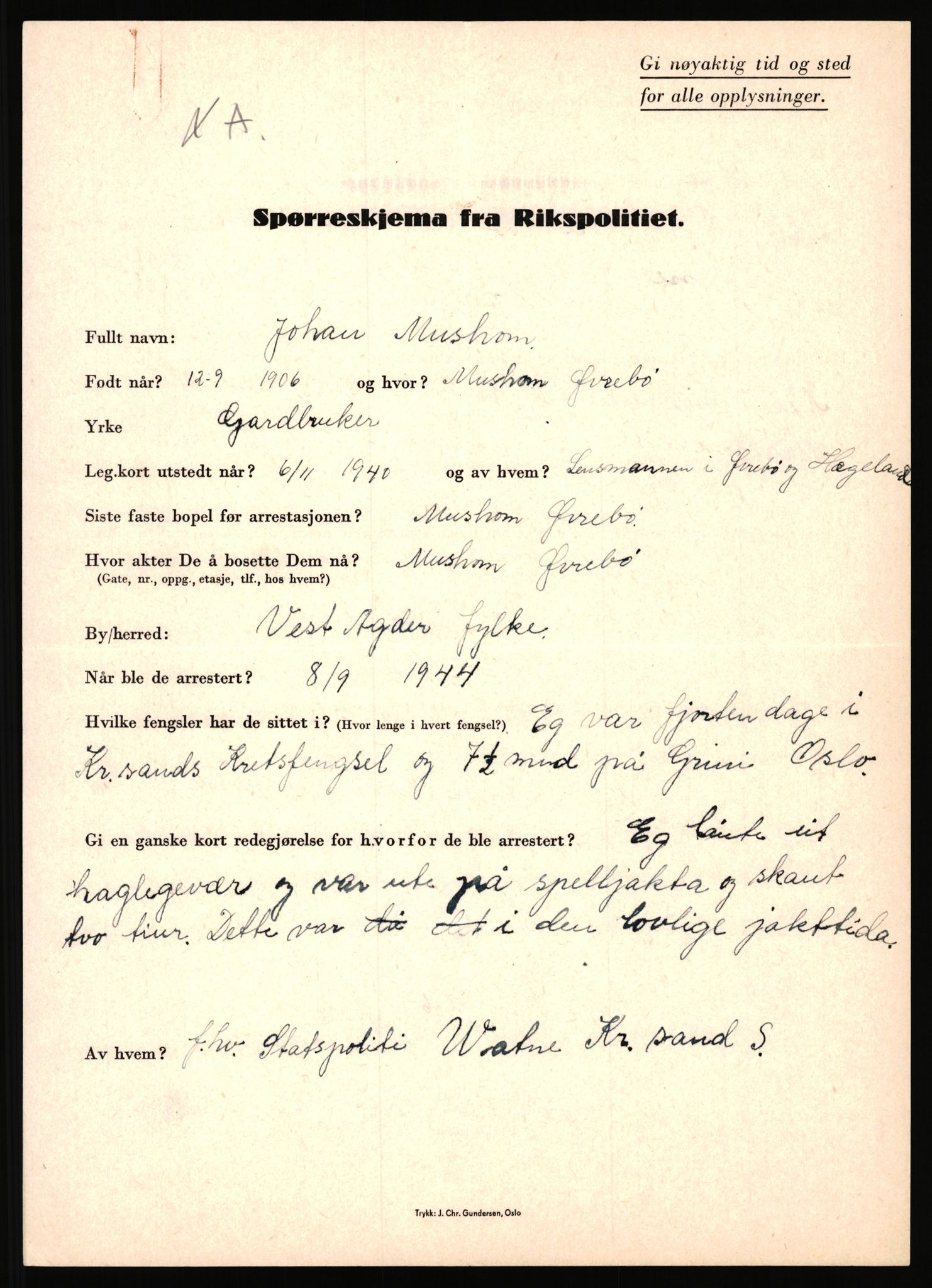 Rikspolitisjefen, AV/RA-S-1560/L/L0012: Mogensen, Øivind - Noraas, Lars, 1940-1945, s. 165